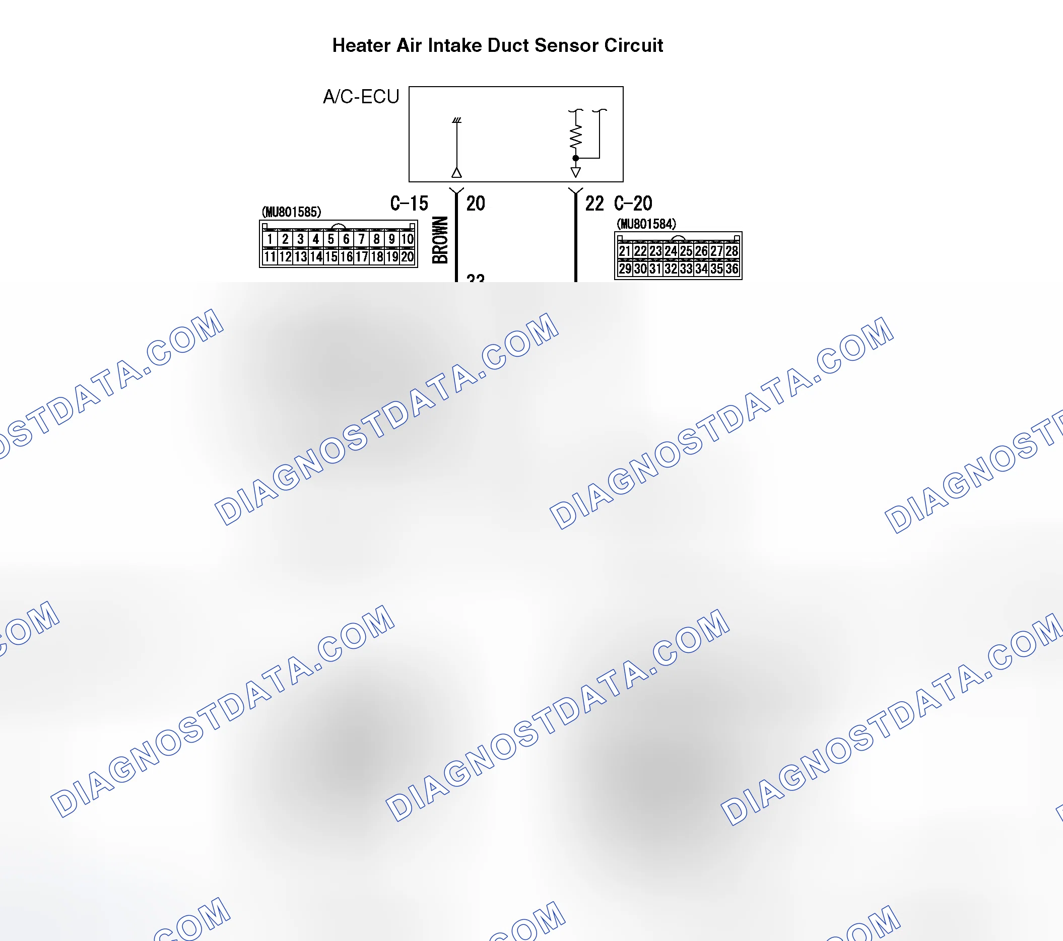 Scheme 14: DTC B1002: HEATER AIR INTAKE DUCT SENSOR SYSTEM (OPEN CIRCUIT)