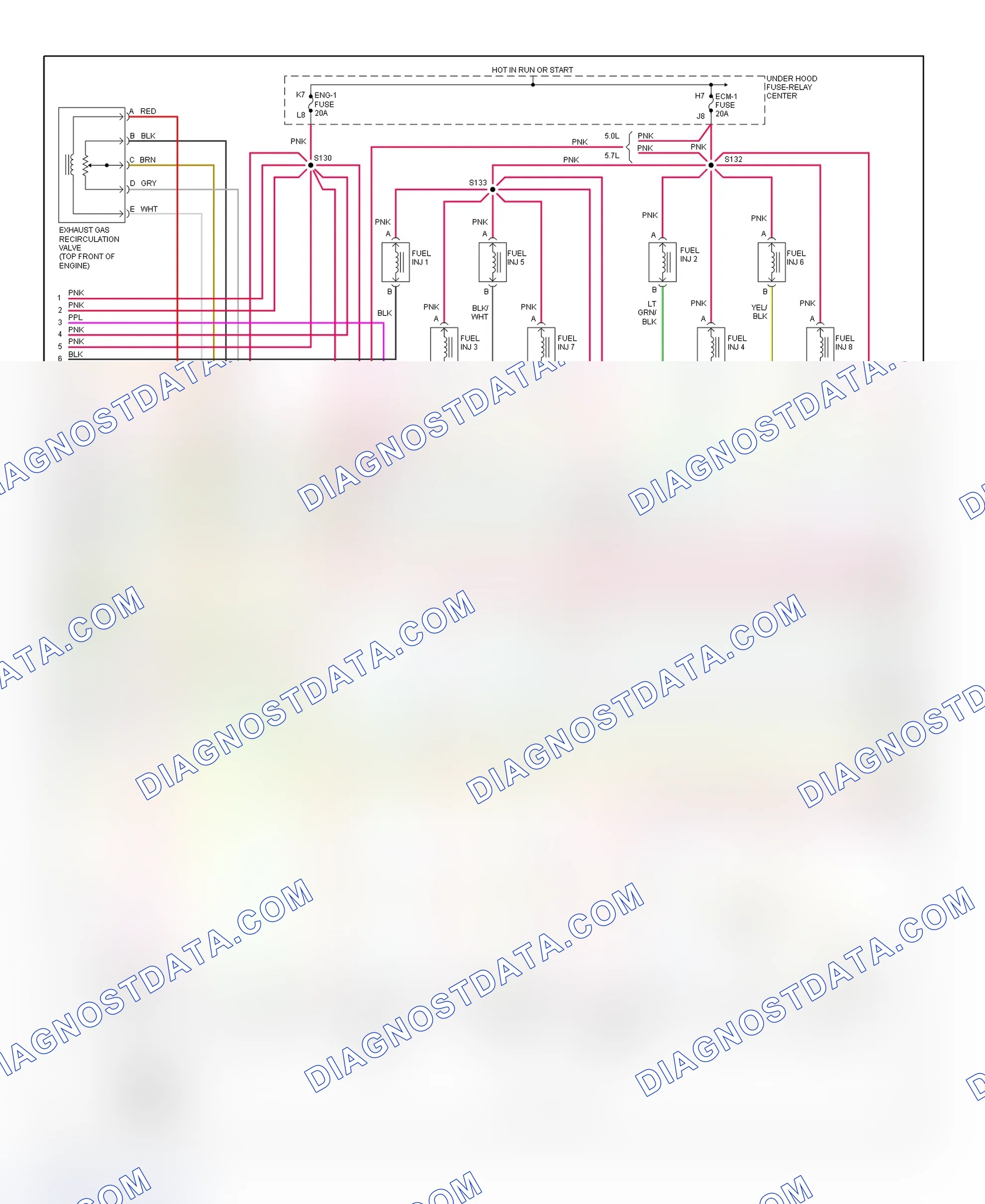 Scheme 53: PCM Wiring Diagram (Express & Savana - 5.0L & 5.7L - 2 Of 4)