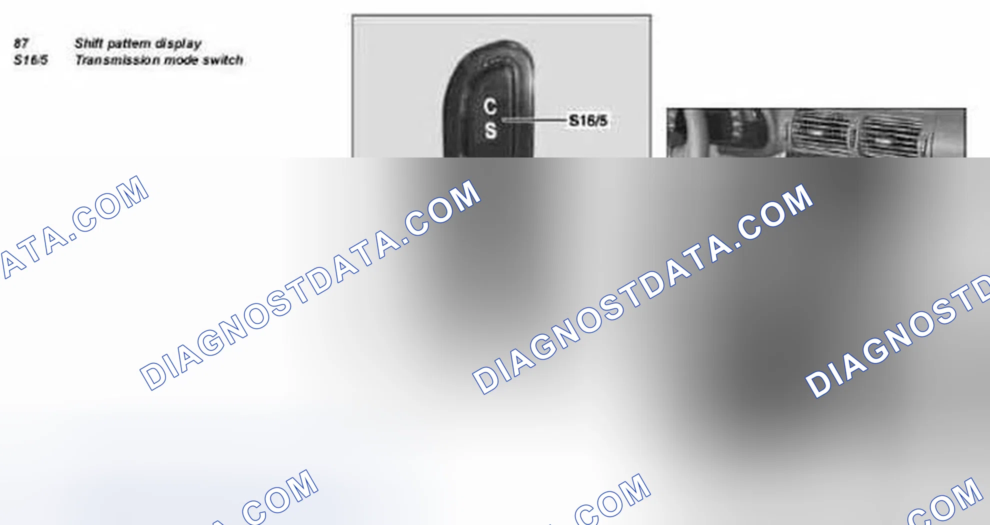 Scheme 52: Identifying Shift Pattern Display And Transmission Mode Switch - Illustrated On Model 203.0