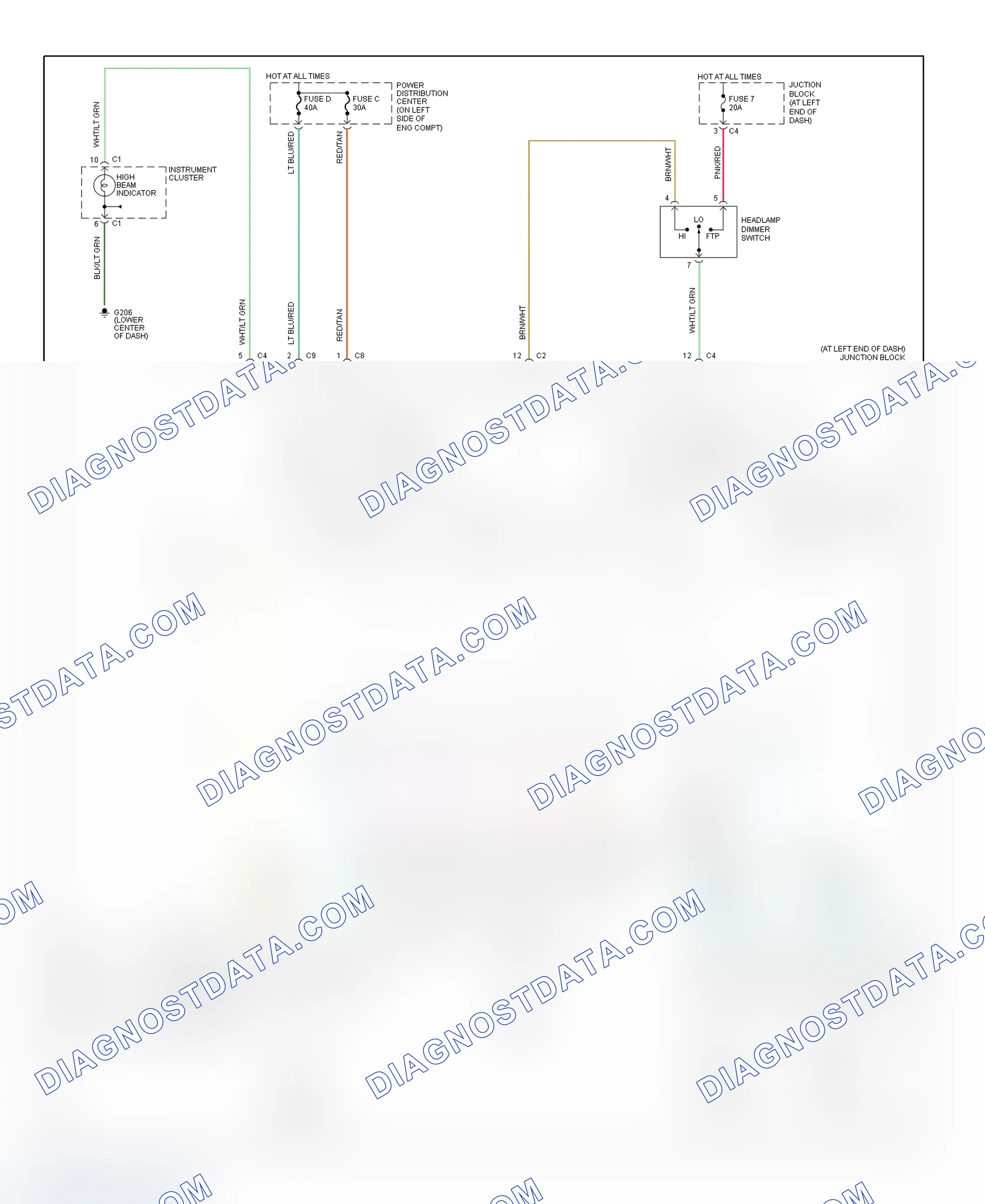 Scheme 4: Headlight System Wiring Diagram (Concorde, Intrepid, LHS & 300M)