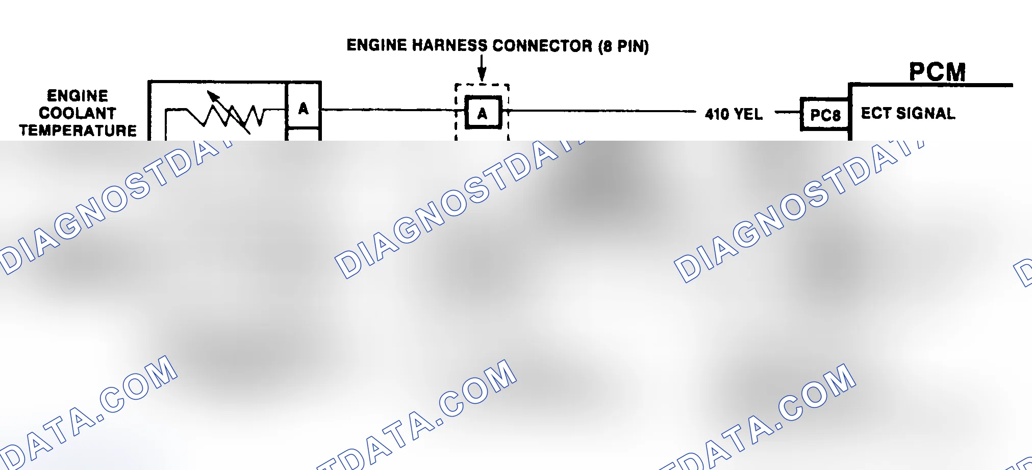 Scheme 175: DTC 14 Schematic ("C" & "K" Series) ECT Sensor Circuit Low (High Temperature Indicated