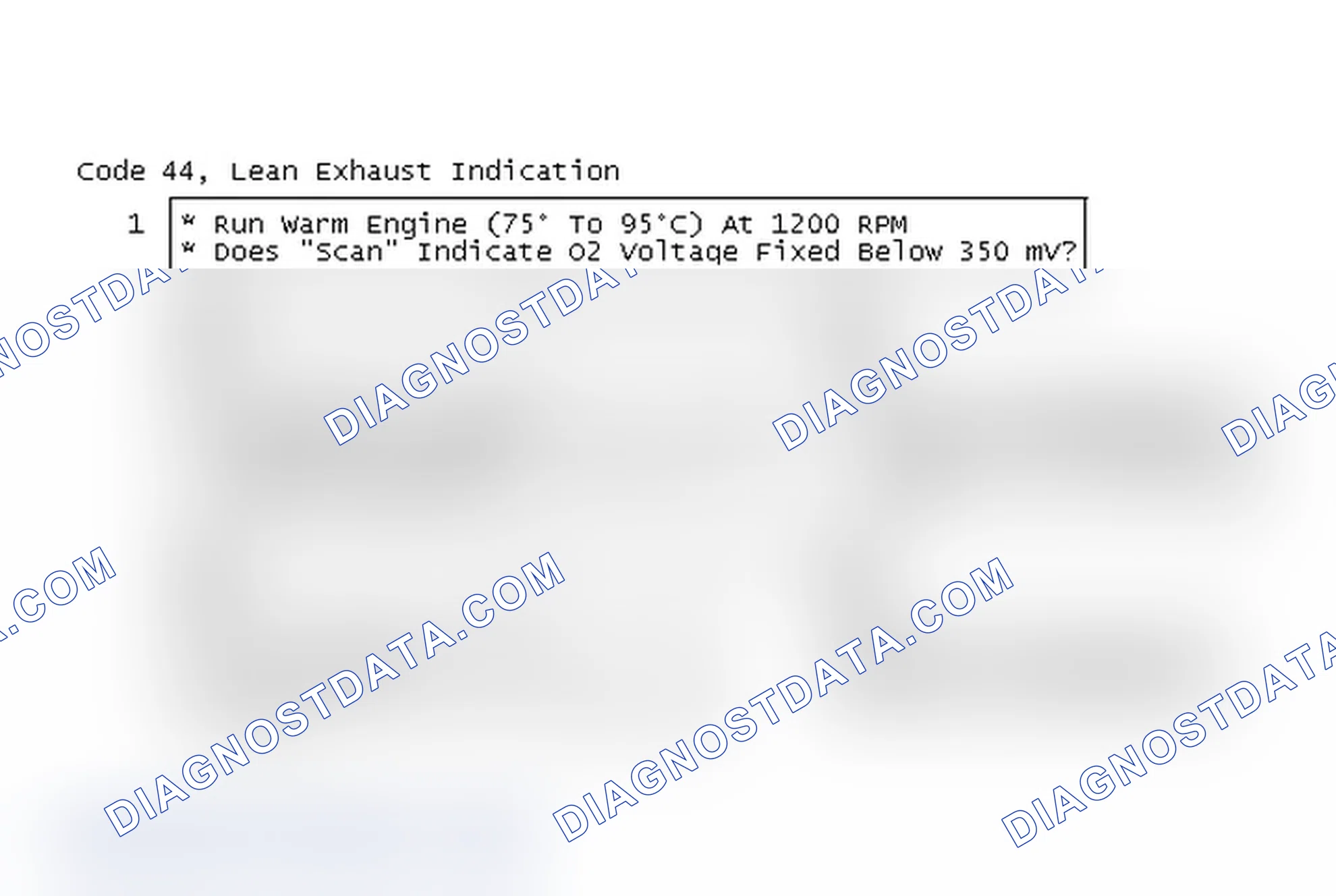 Scheme 99: Code 44, Lean Exhaust Indication