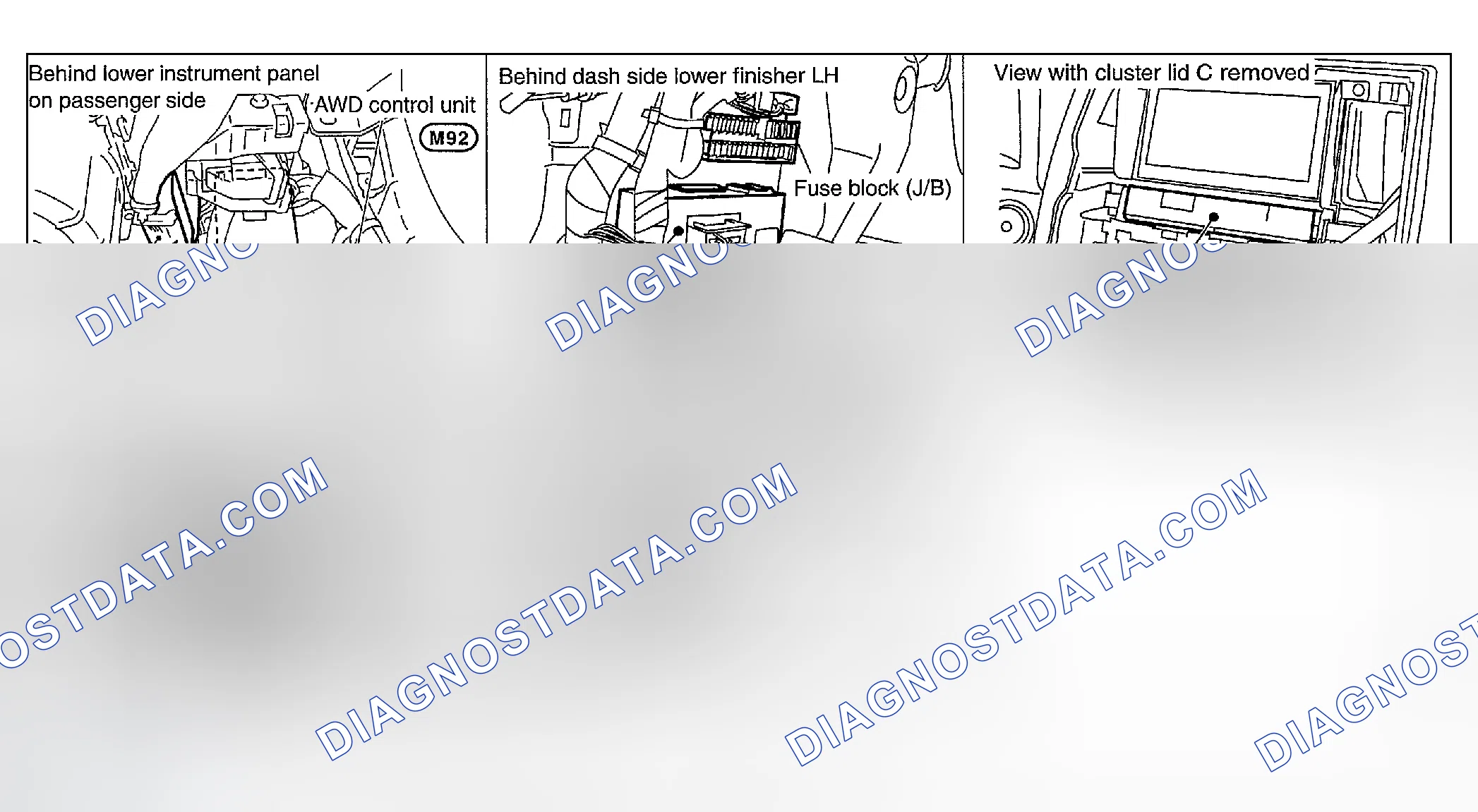 Scheme 224: COMPONENT PARTS AND HARNESS CONNECTOR LOCATION