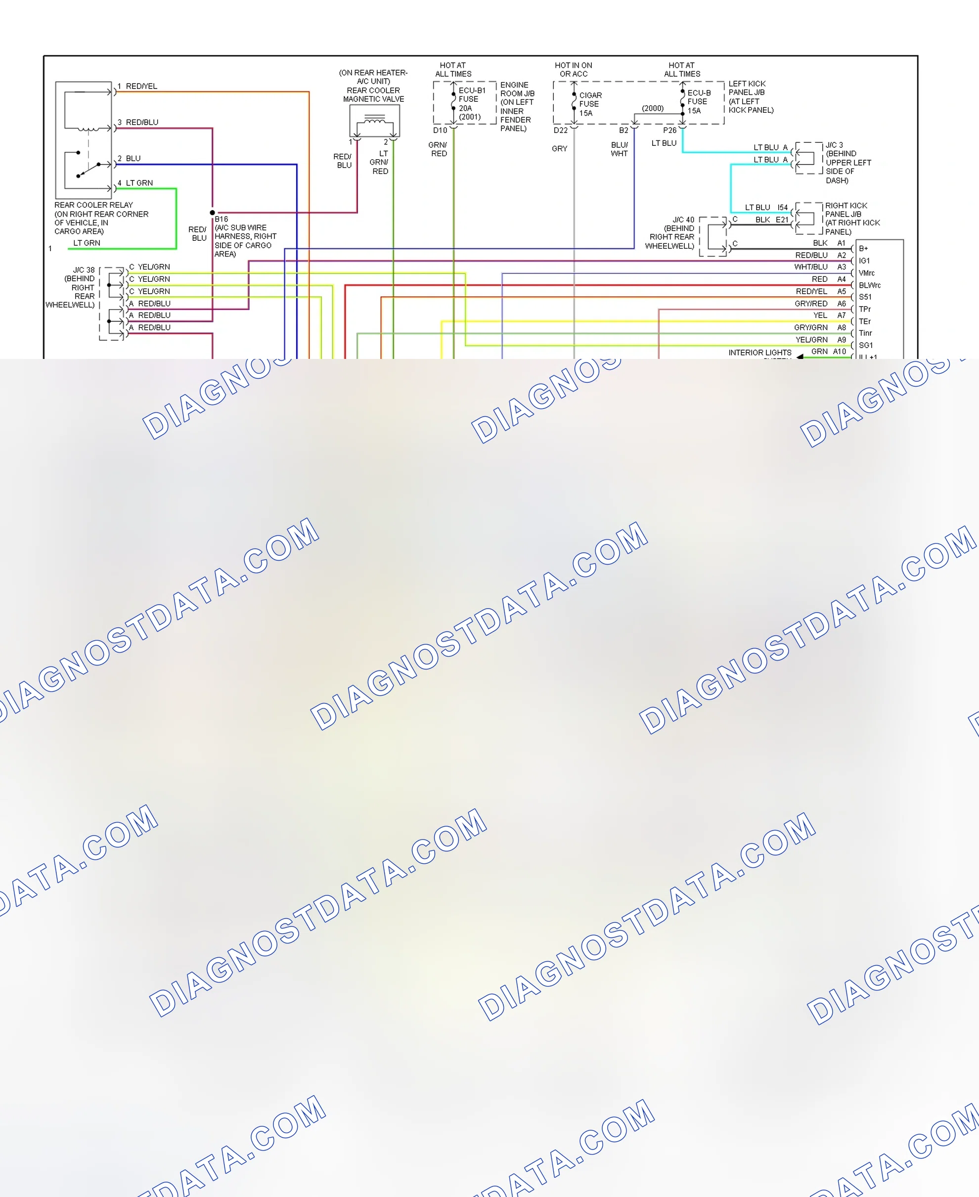 Scheme 20: Rear A/C System Wiring Diagram (2000-01 LX 470 - 2 Of 2)