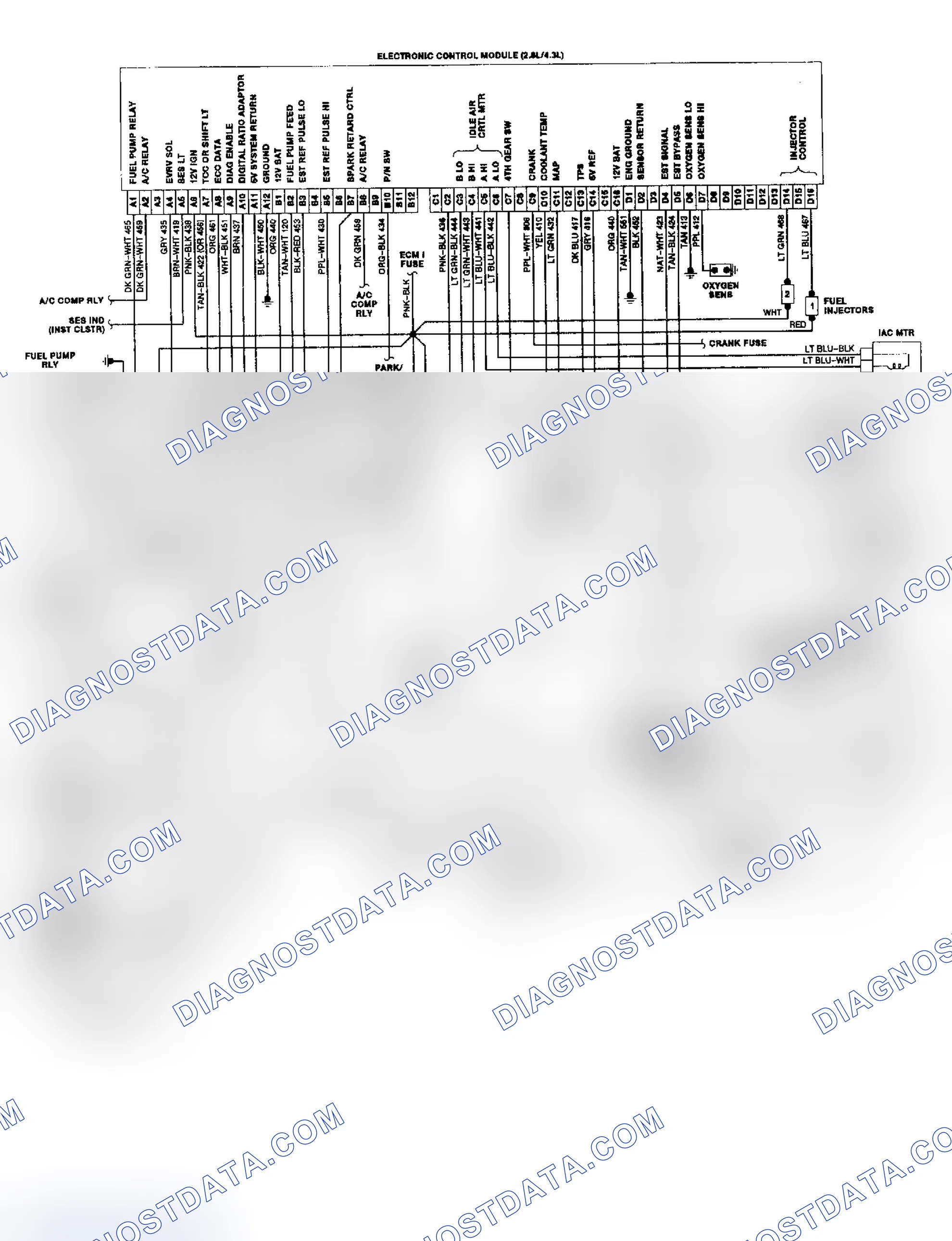 Scheme 22: "S" & "T" Series 2.8L & 4.3L TBI/CCC Wiring Diagram