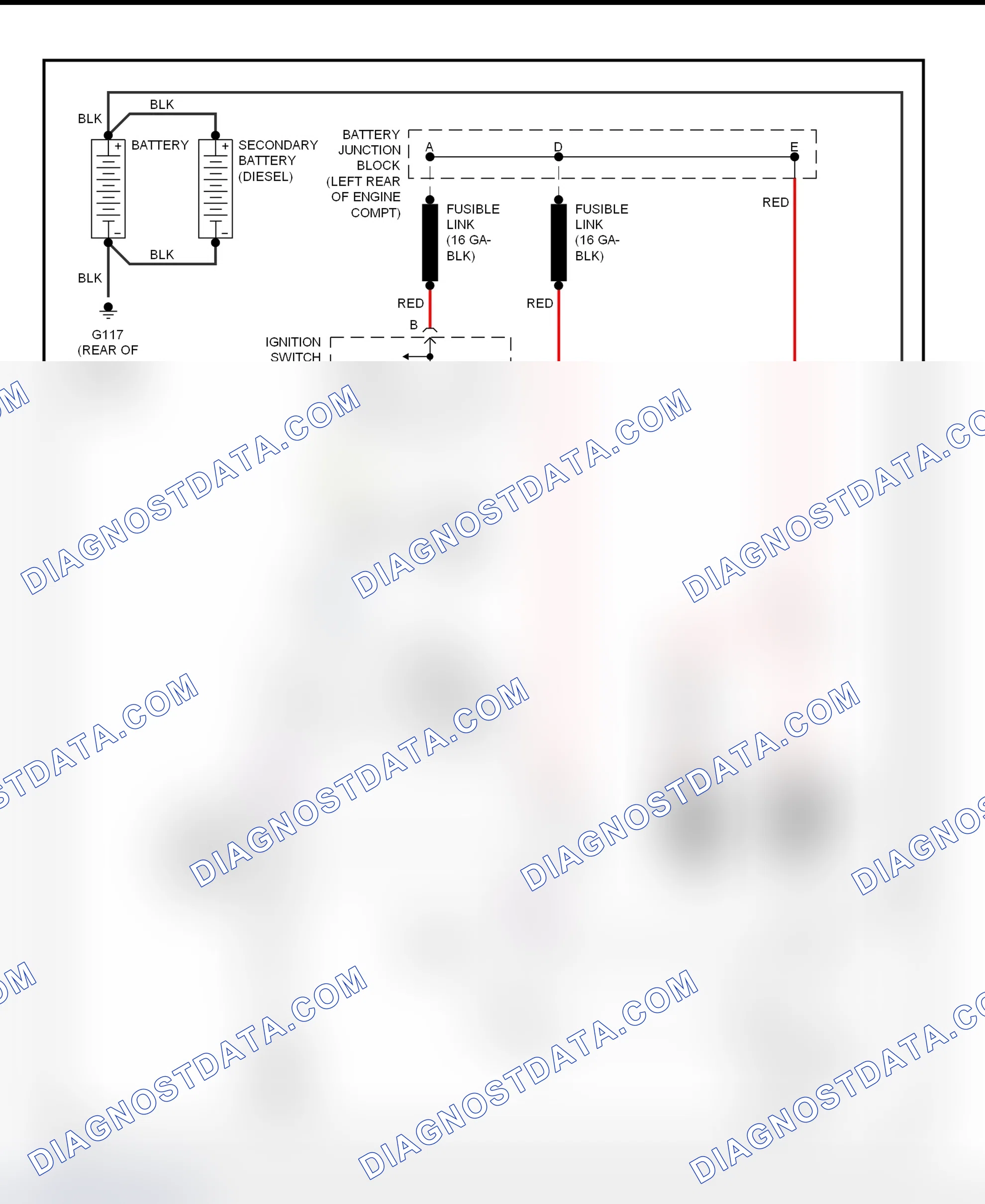 Fig. 17: Starting System Wiring Diagram (Forward Control - Motorhome Chassis)