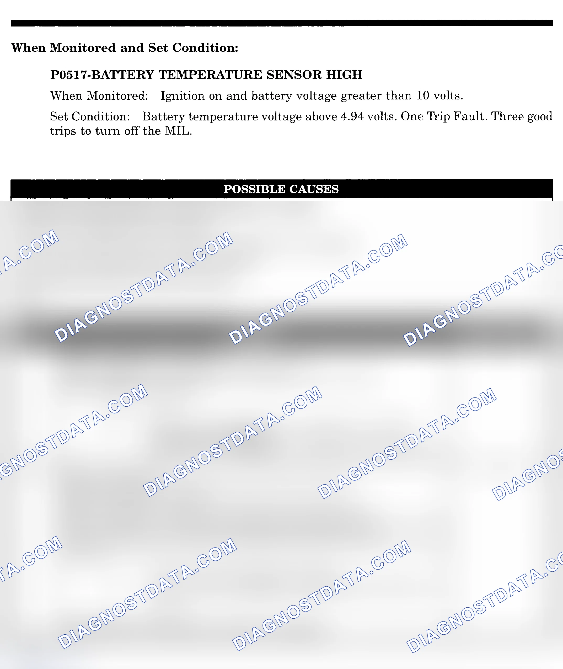 Scheme 574: DTC P0517: BATTERY TEMPERATURE SENSOR HIGH