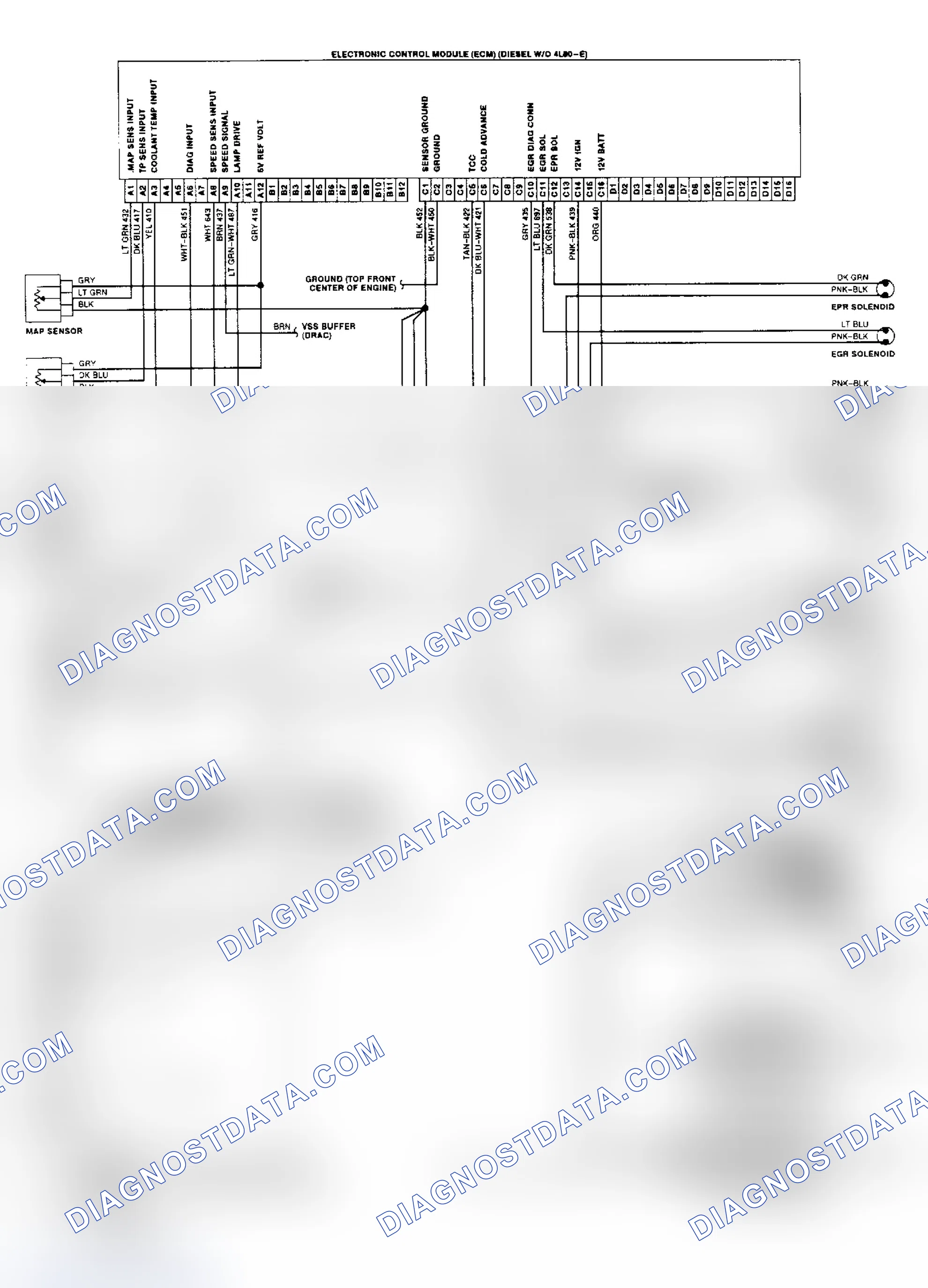 Scheme 12: Wiring Diagram ("C" & "K" Series Diesel W/O 4L80-E Trans.)