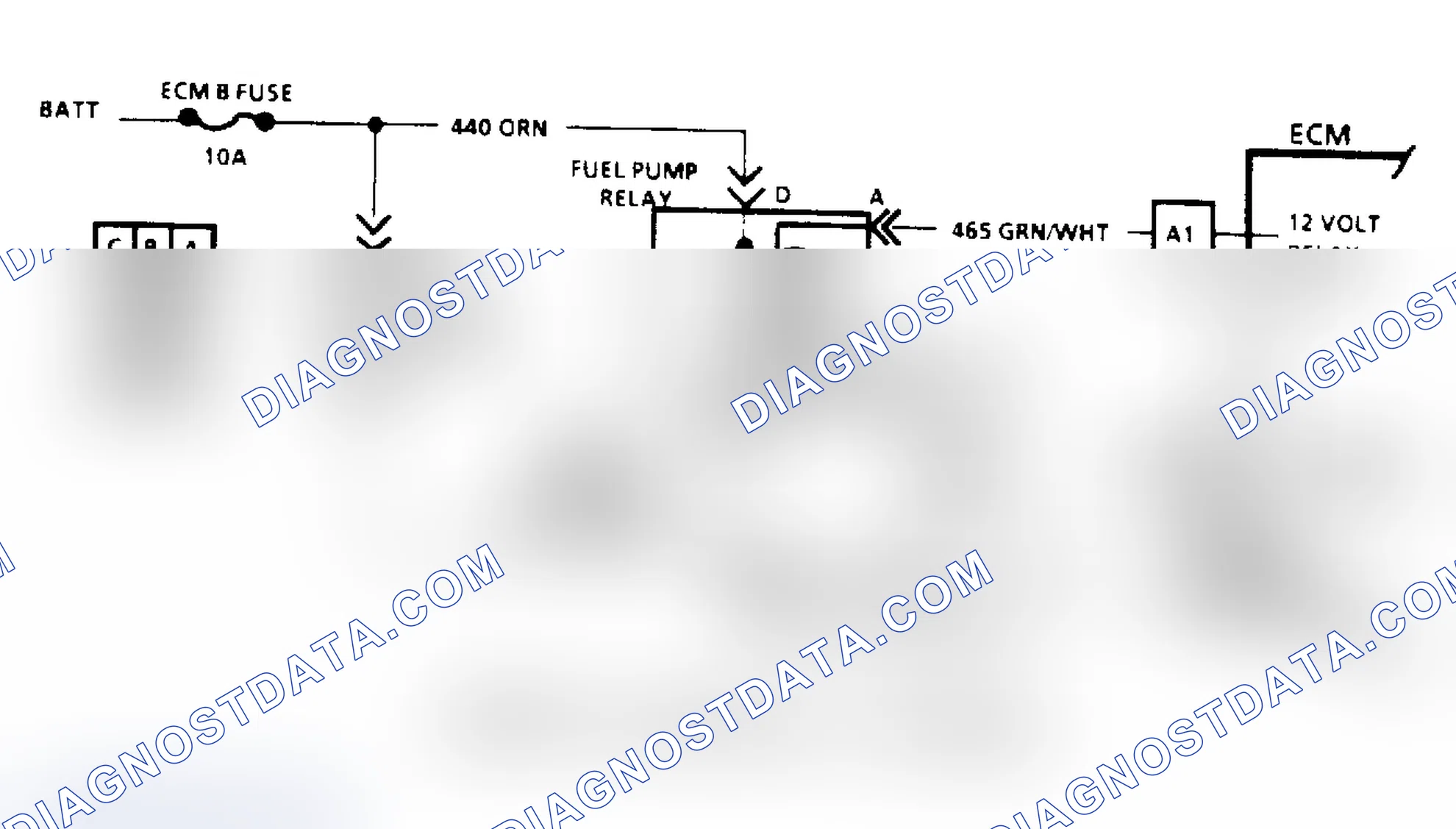 Scheme 105: Code 54, Fuel Pump Schematic (Astro, Safari & "S/T" Series)