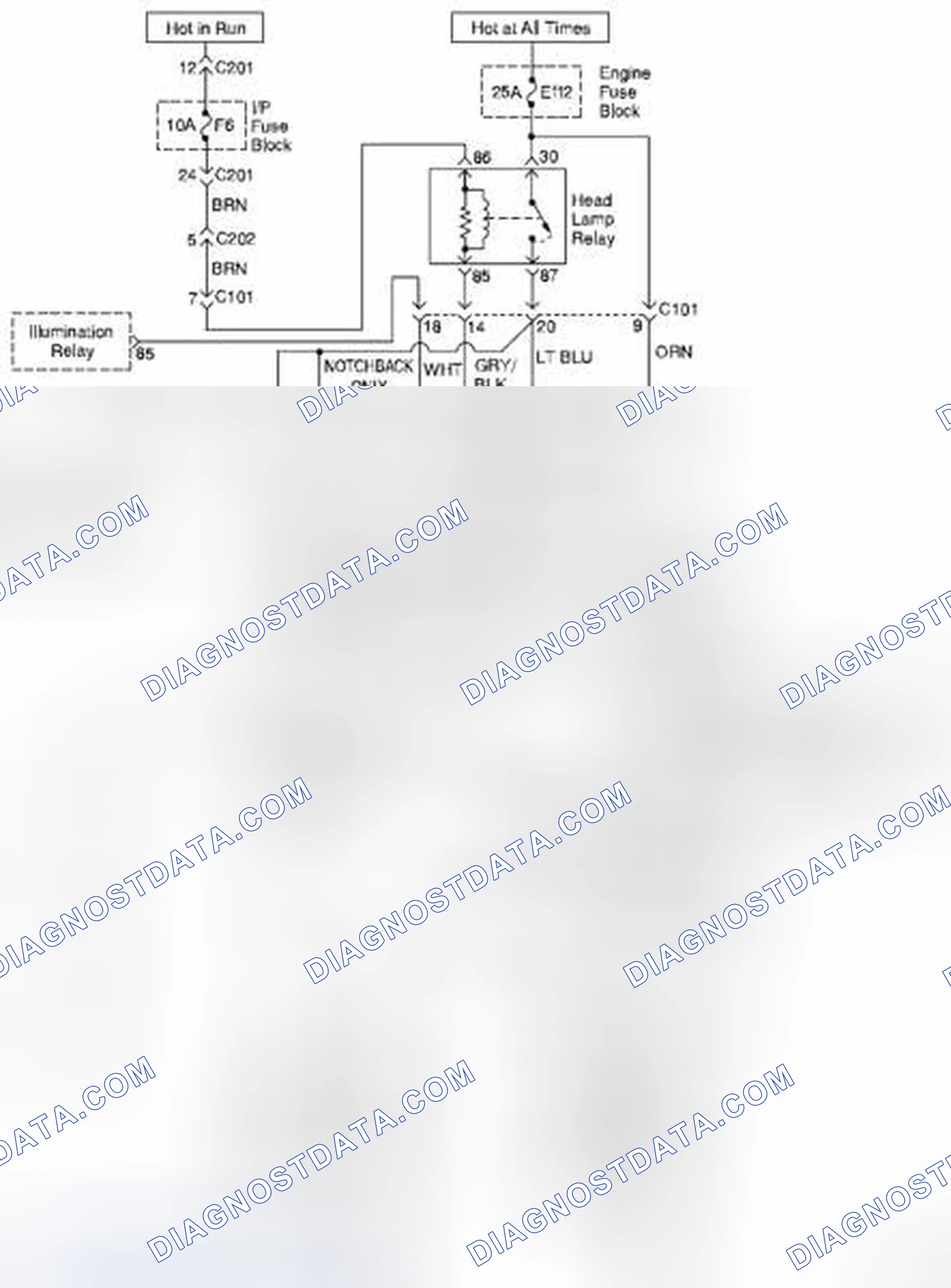 Scheme 6: Headlamps Circuit Diagram