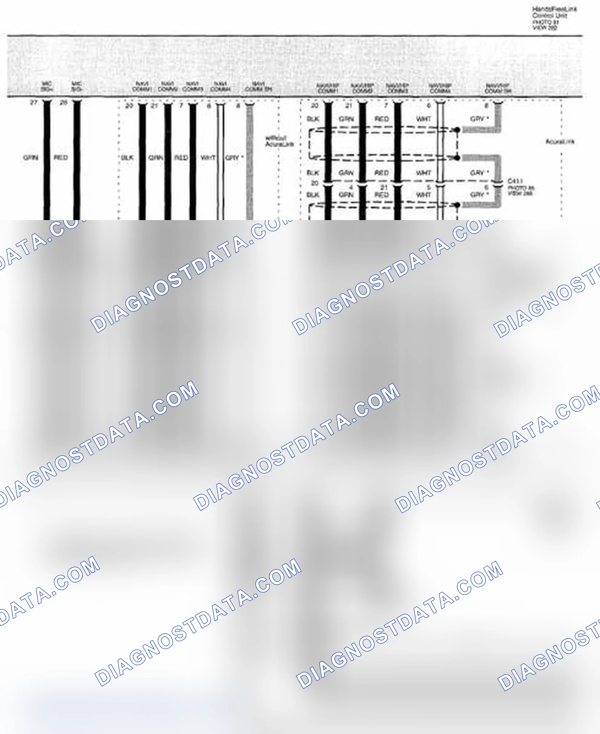 Scheme 311: HFL System (HandsFreeLink) Circuit Diagram - Without Navigation (Page 152-5)
