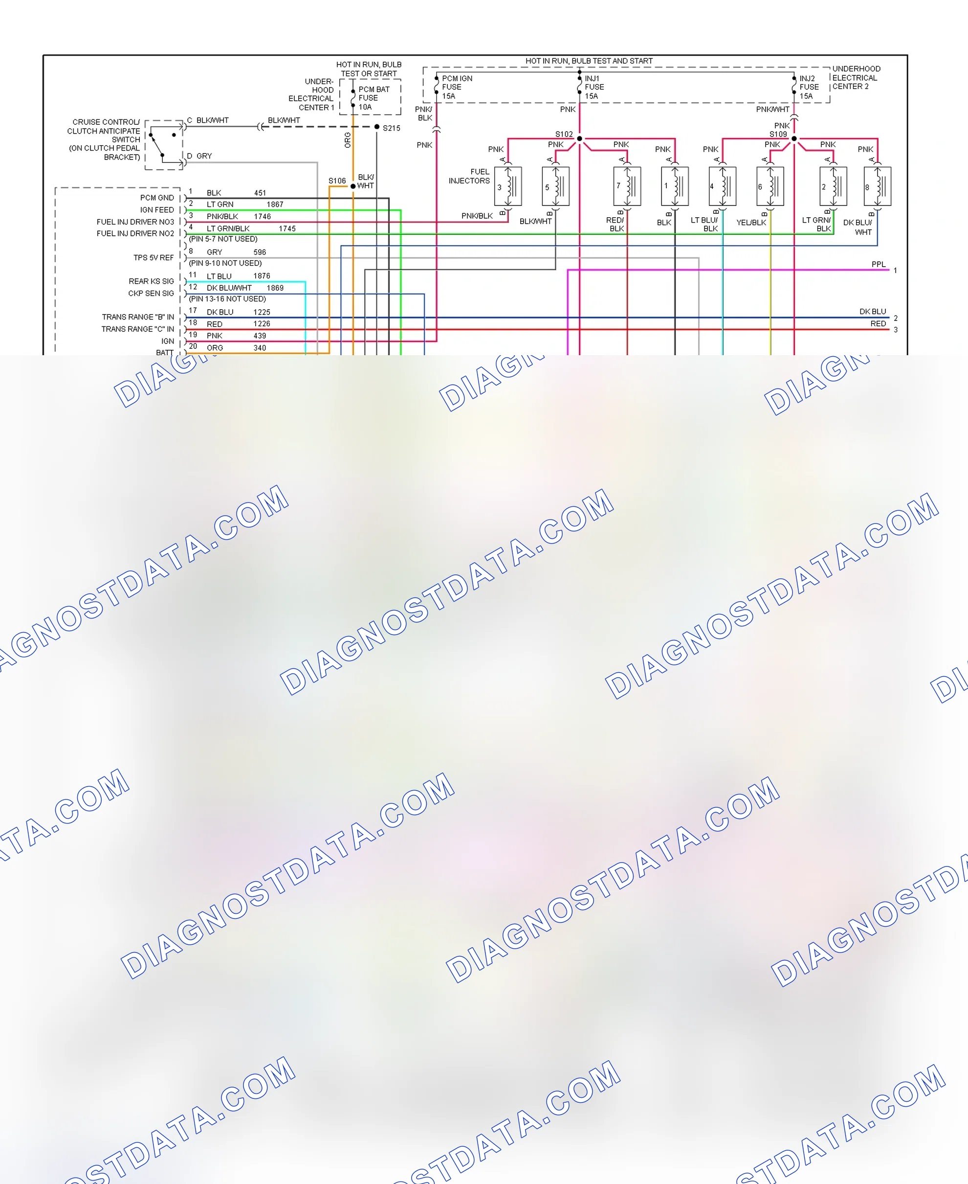 Scheme 27: PCM Wiring Diagram (Camaro & Firebird - 5.7L - 1 Of 4)