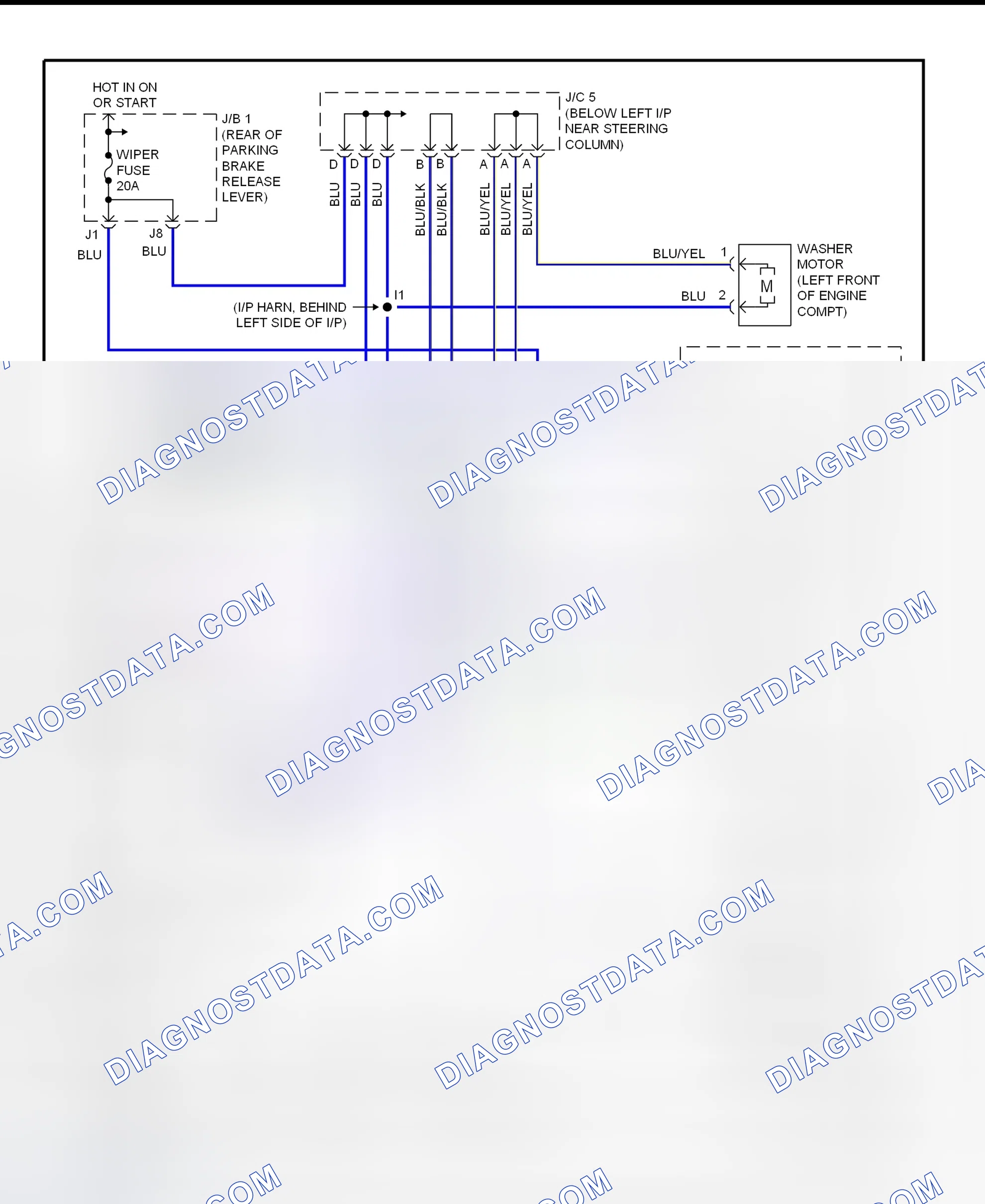 Fig. 5: Wiper/Washer System Wiring Diagram