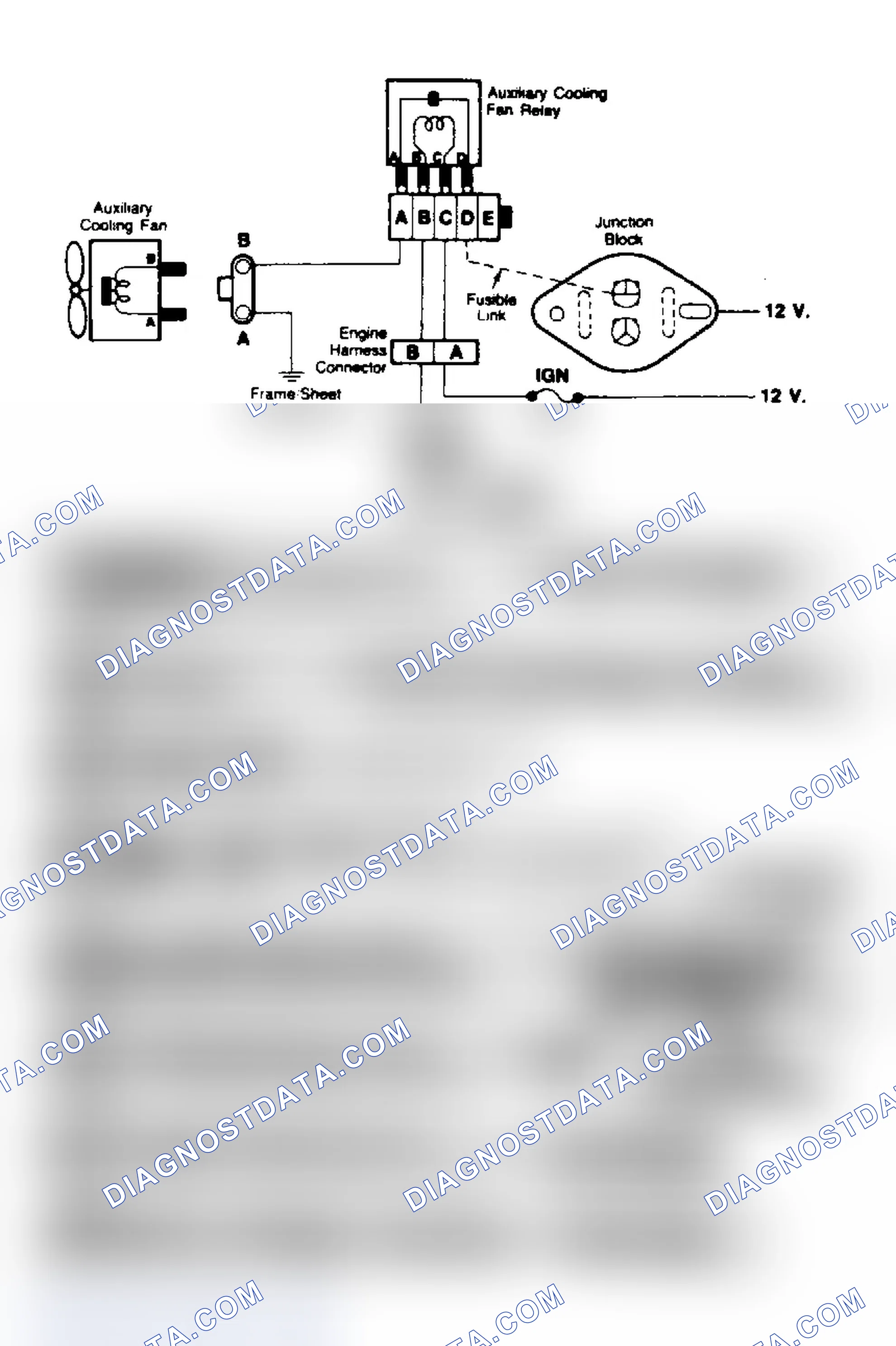 Scheme 12: Auxiliary Cooling Fan Circuit Schematic ("C" & "K" Series W/ A/C)