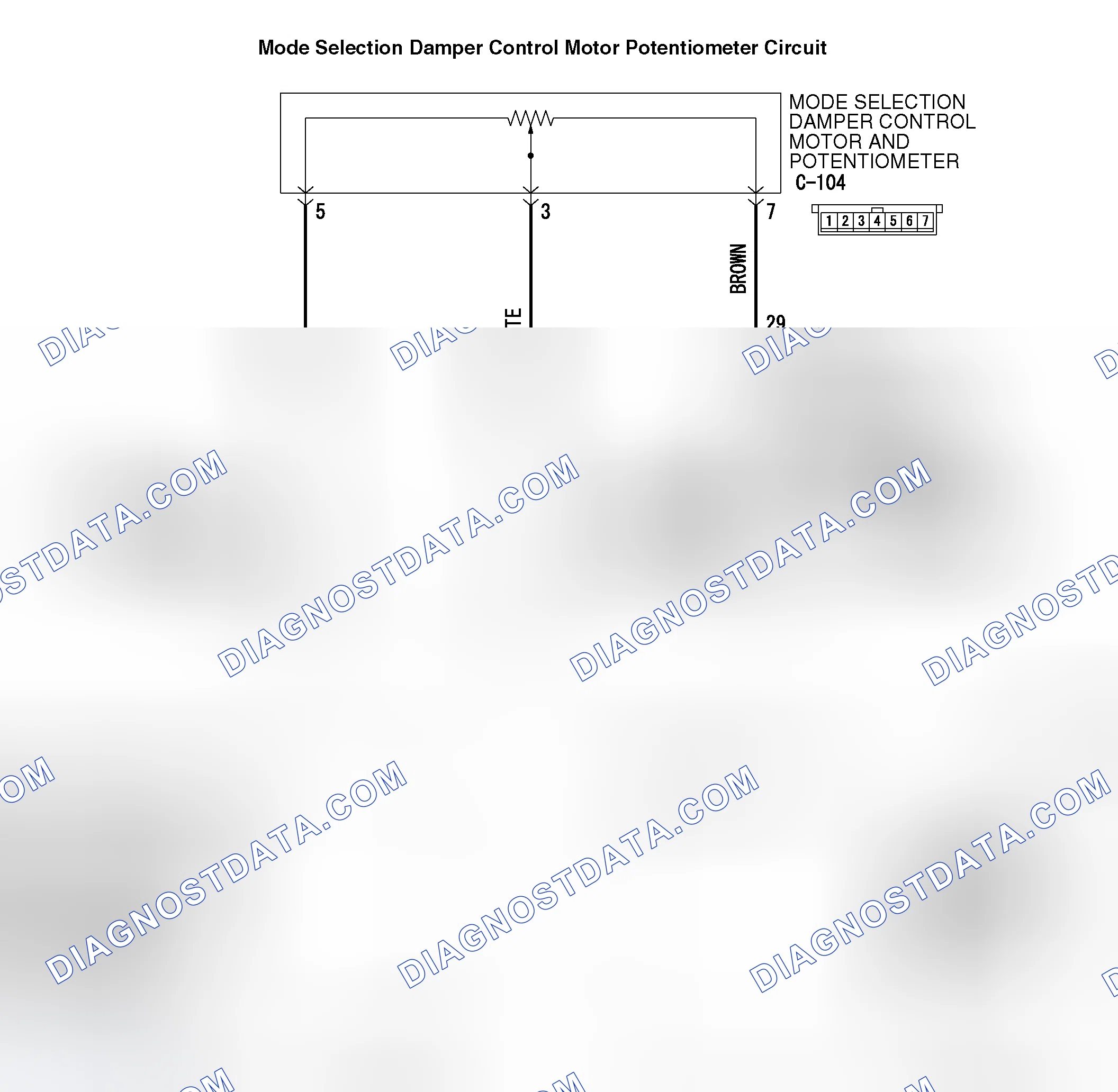 Scheme 160: DTC B1062: MODE SELECTION DAMPER CONTROL MOTOR AND POTENTIOMETER (POTENTIOMETER SYSTEM SHORTED TO IT