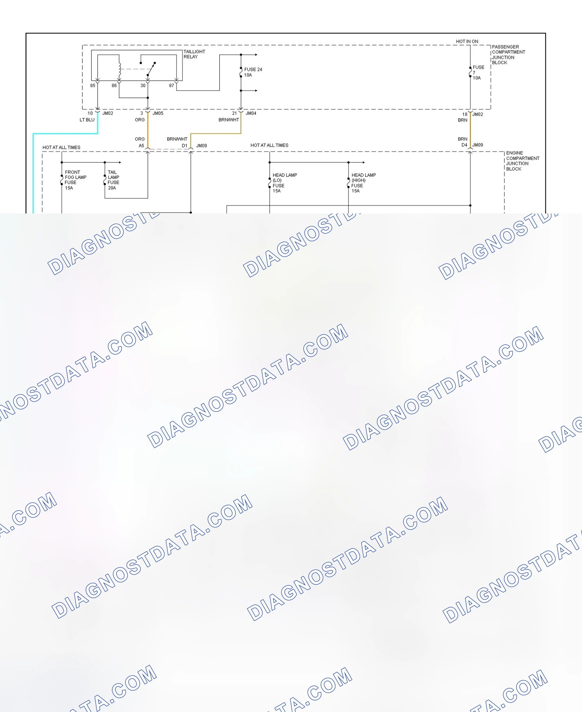 Scheme 4: Headlight System Wiring Diagram (Sonata)