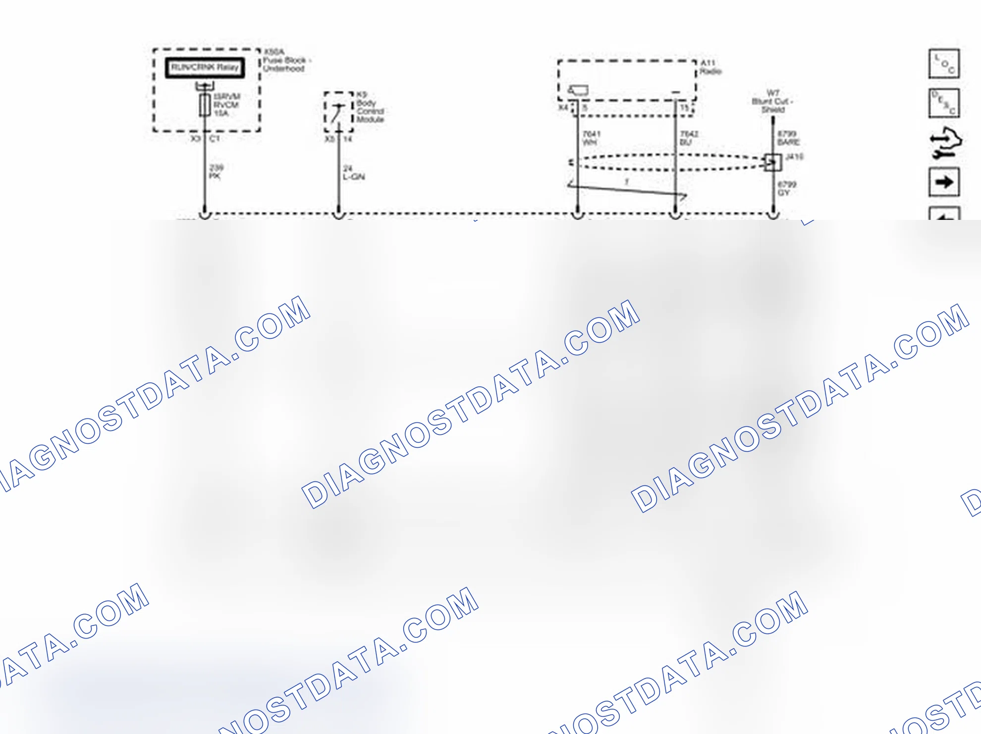 Scheme 1: Rear Vision Camera (without UYS) Wiring Schematics