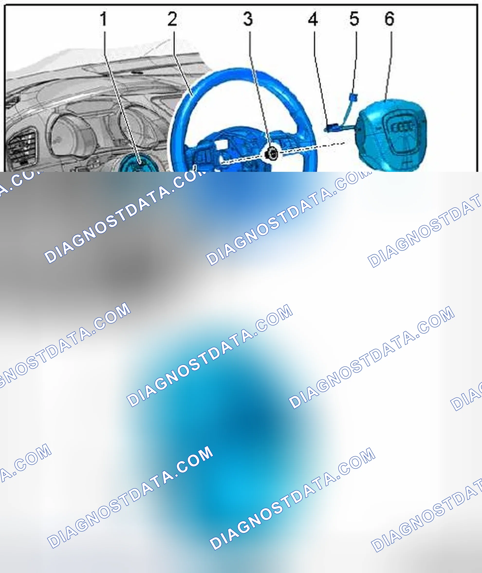 Scheme 208: STEERING WHEEL WITH AIRBAG OVERVIEW