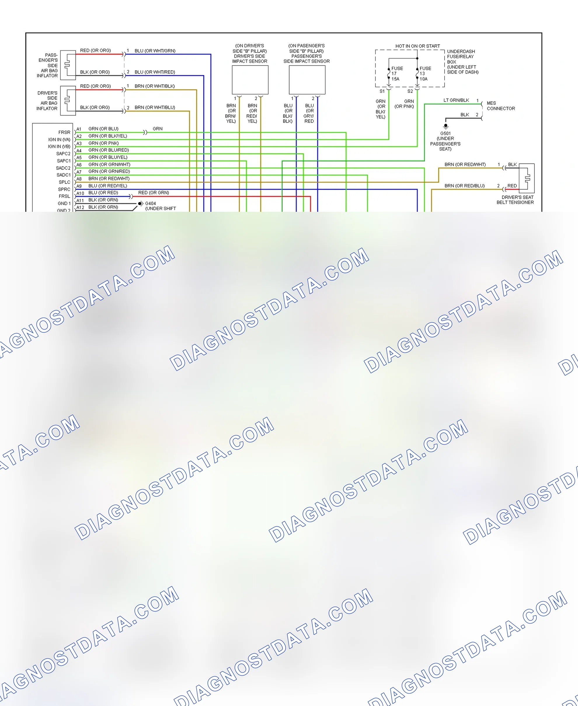 Scheme 36: Air Bag System Wiring Diagram (RSX-1 Of 2)