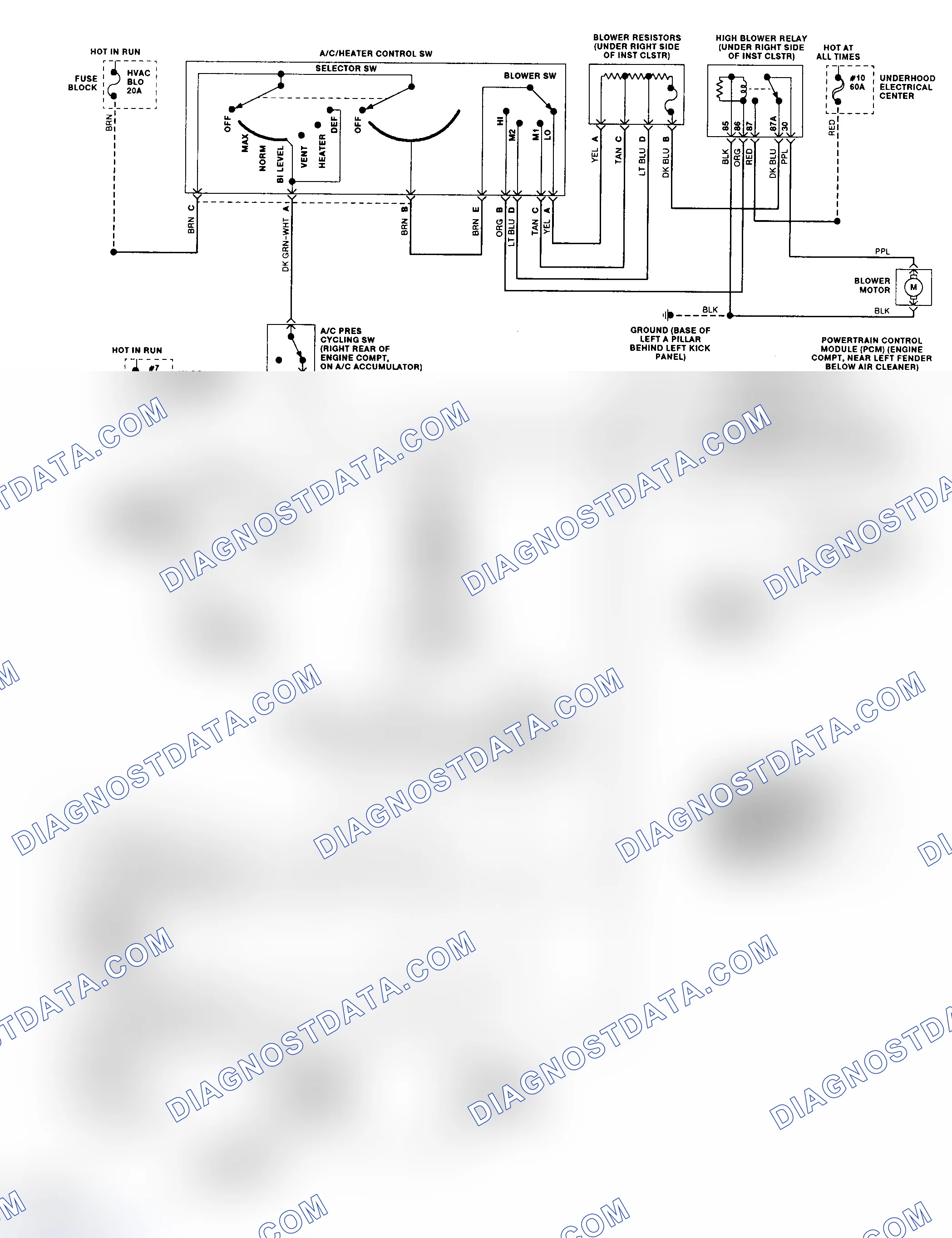 Scheme 289: Code 58 Schematic (4L80-E Gasoline) Transmission Fluid Temperature High