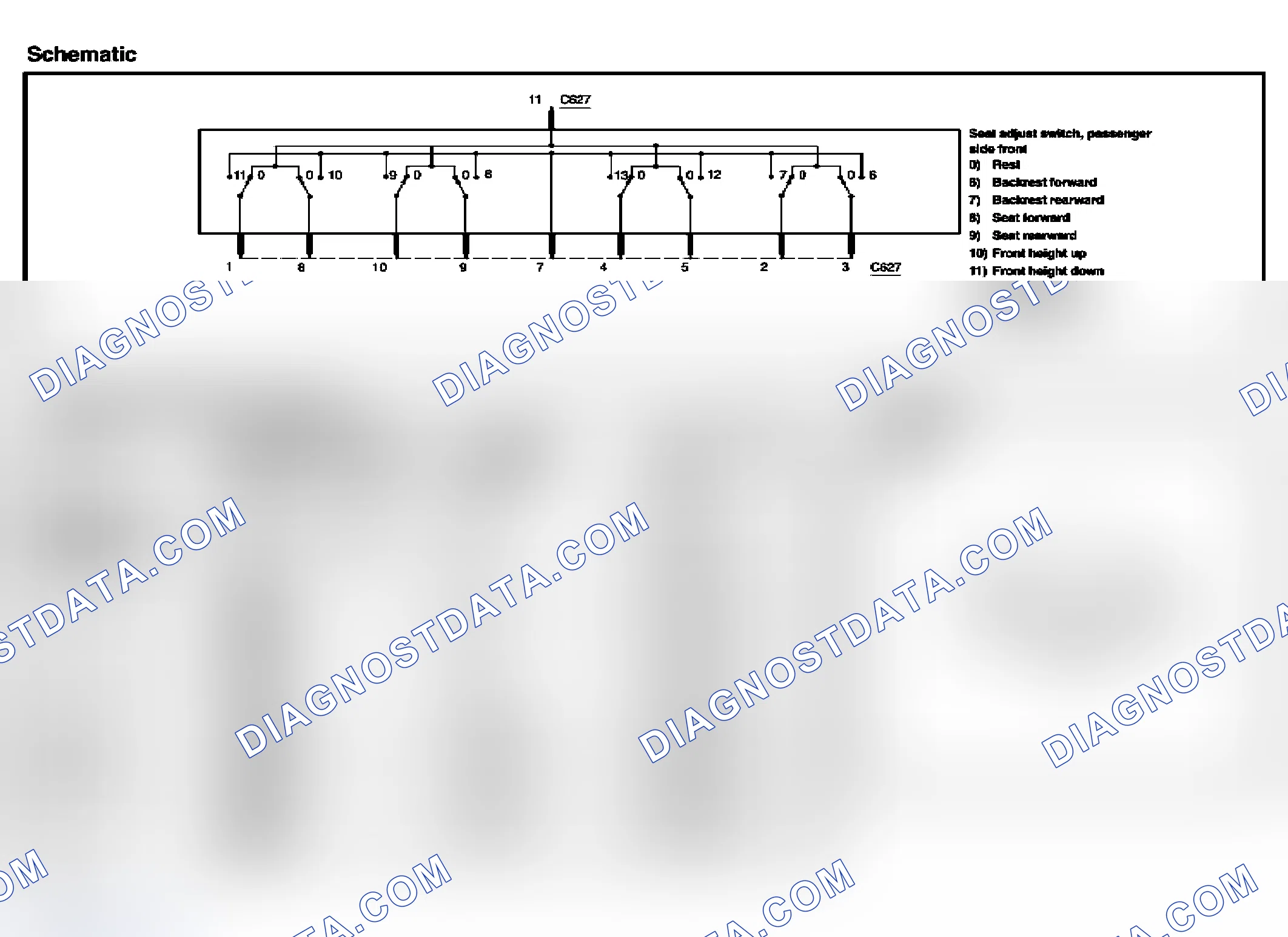 Scheme 21: Seat adjust switch, passenger side front