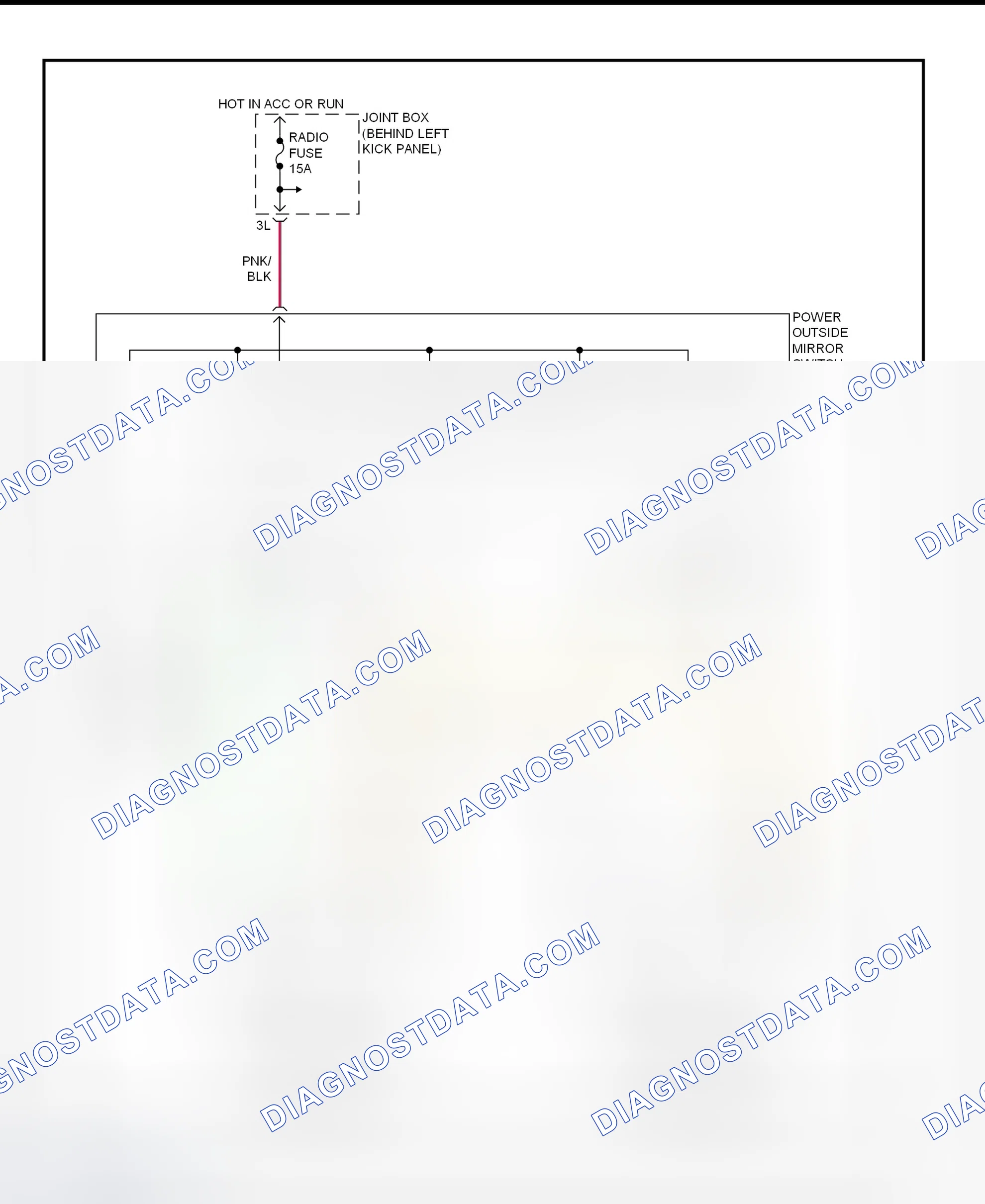 Scheme 4: Power Mirror System Wiring Diagram (Protege)