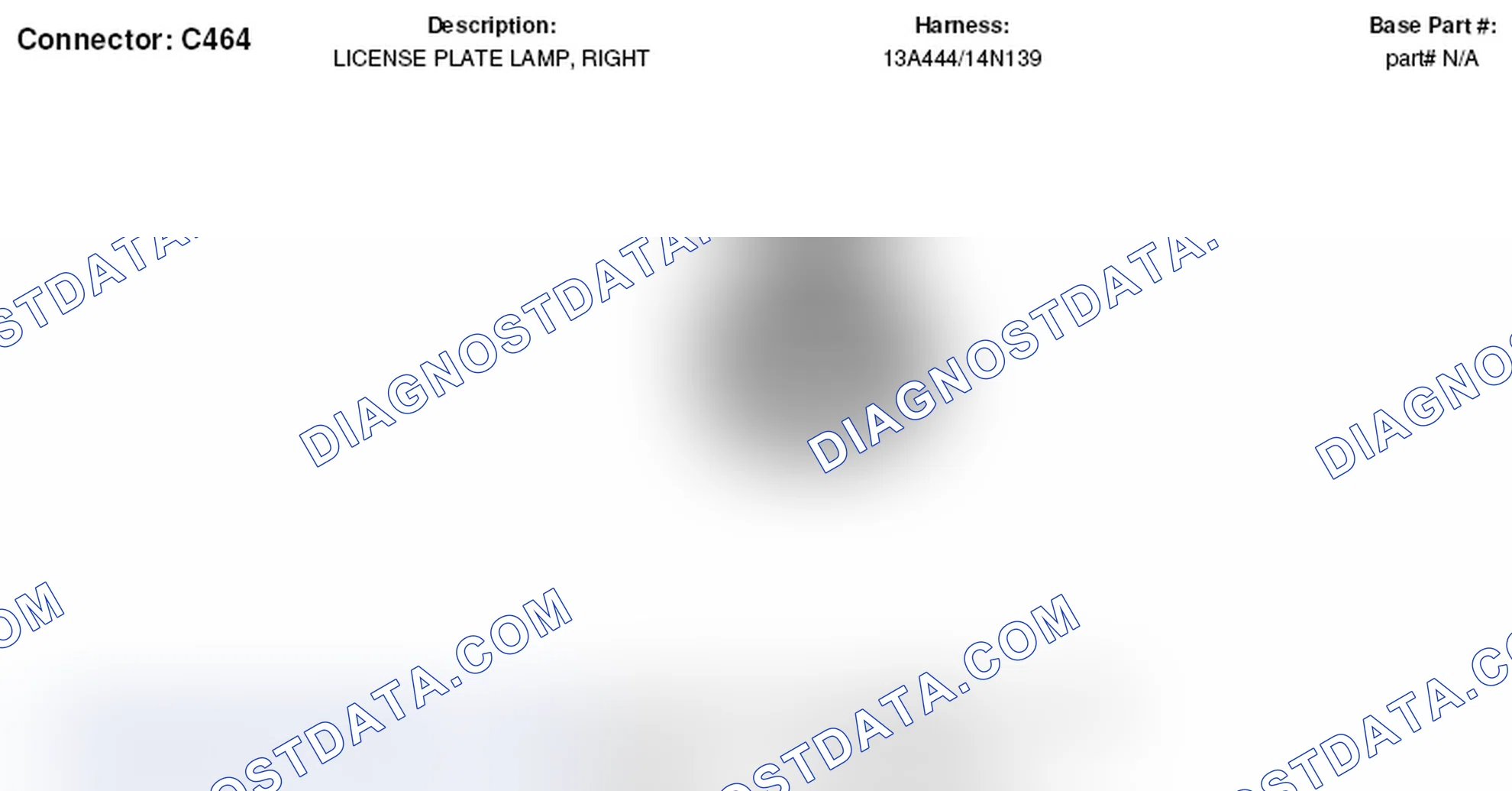 Scheme 131: Right License Plate Lamp Connector End View (C464)