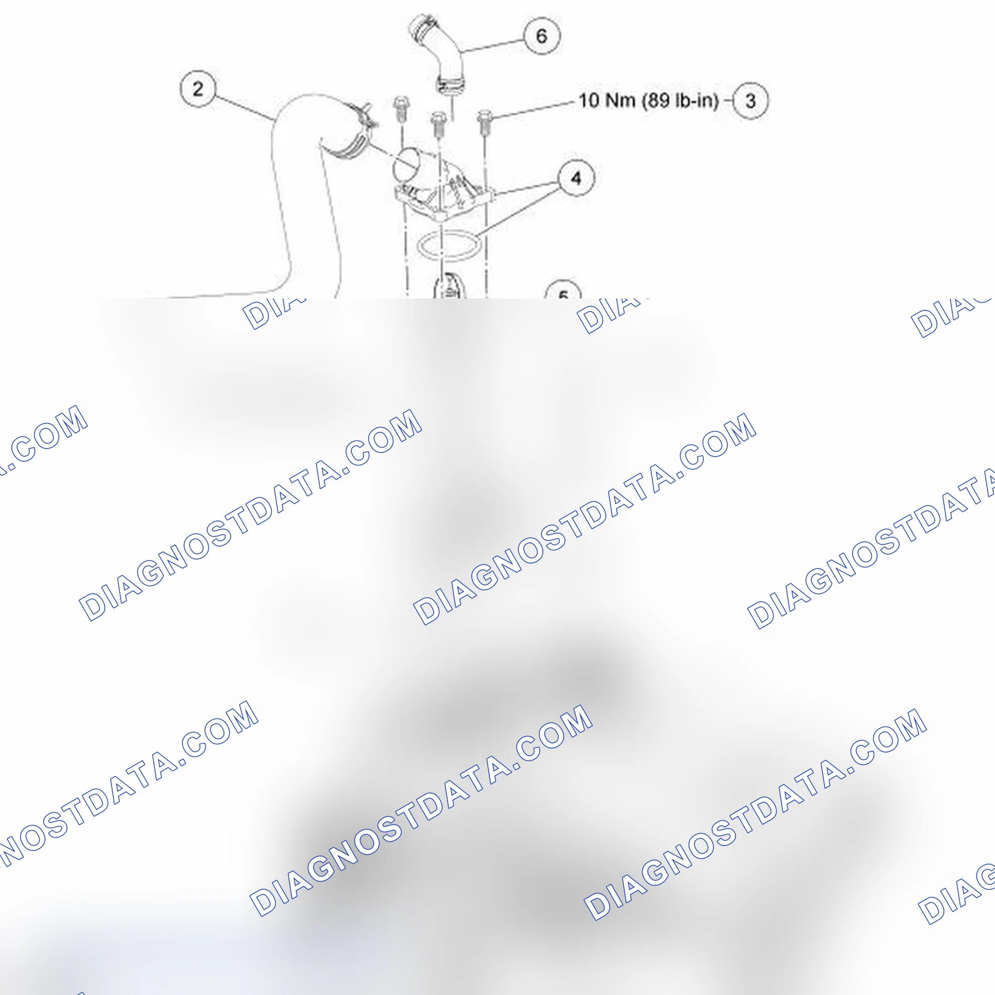 Scheme 12: Thermostat and Thermostat Housing - Exploded View, 4.0L SOHC