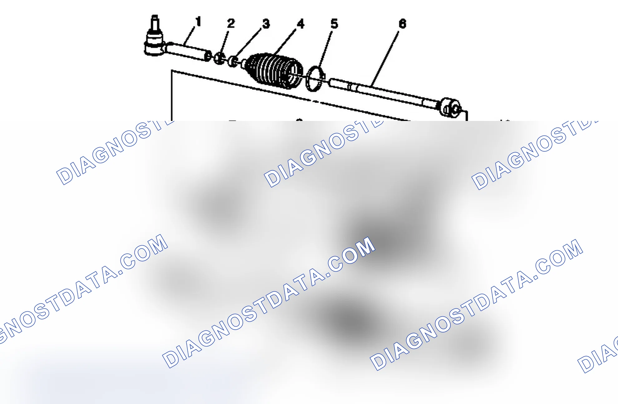 Scheme 3: Power Steering Gear Disassembled View (Rack and Pinion)