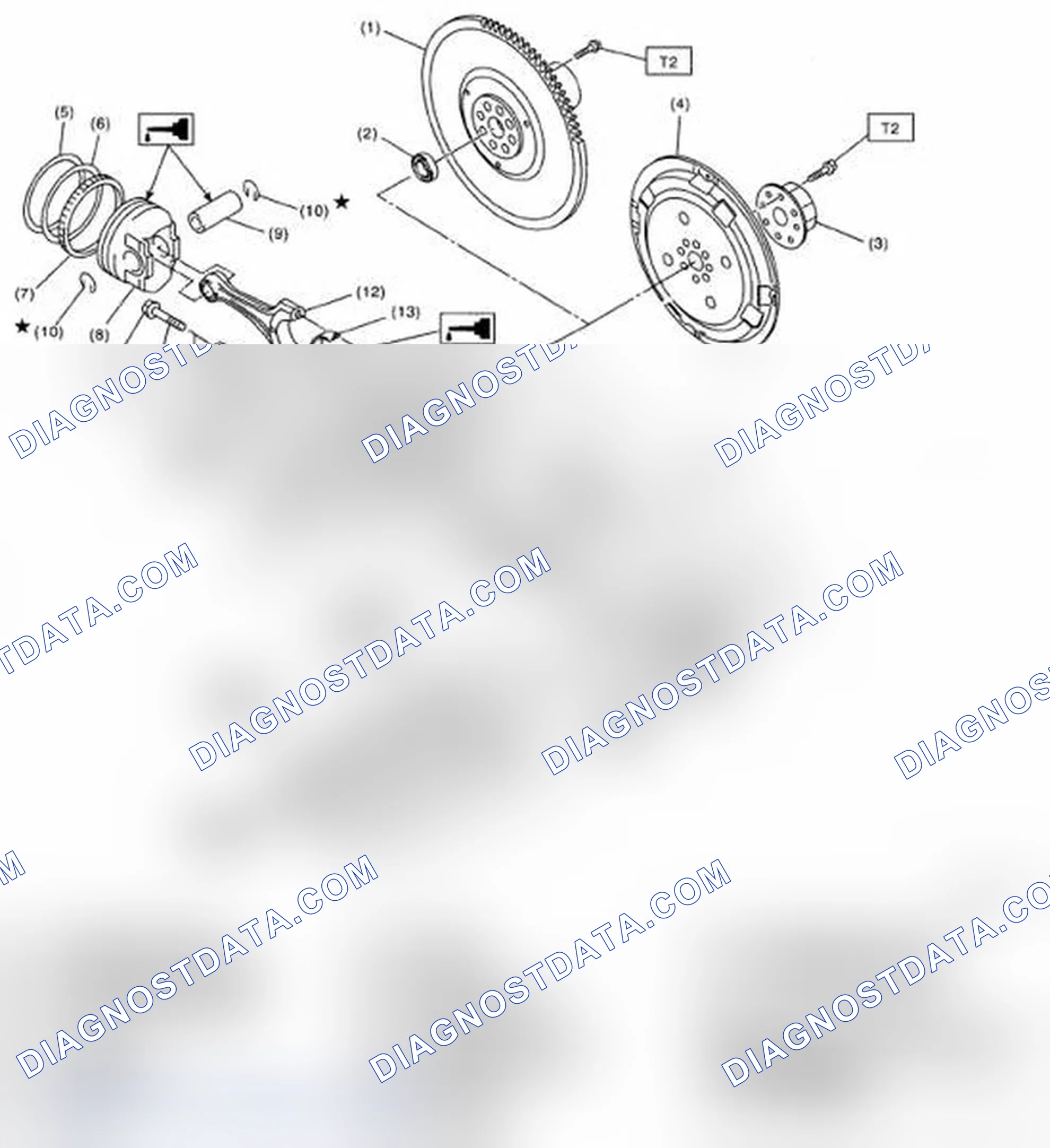 Scheme 278: Exploded View Of Crankshaft And Piston Components With Torque Specifications
