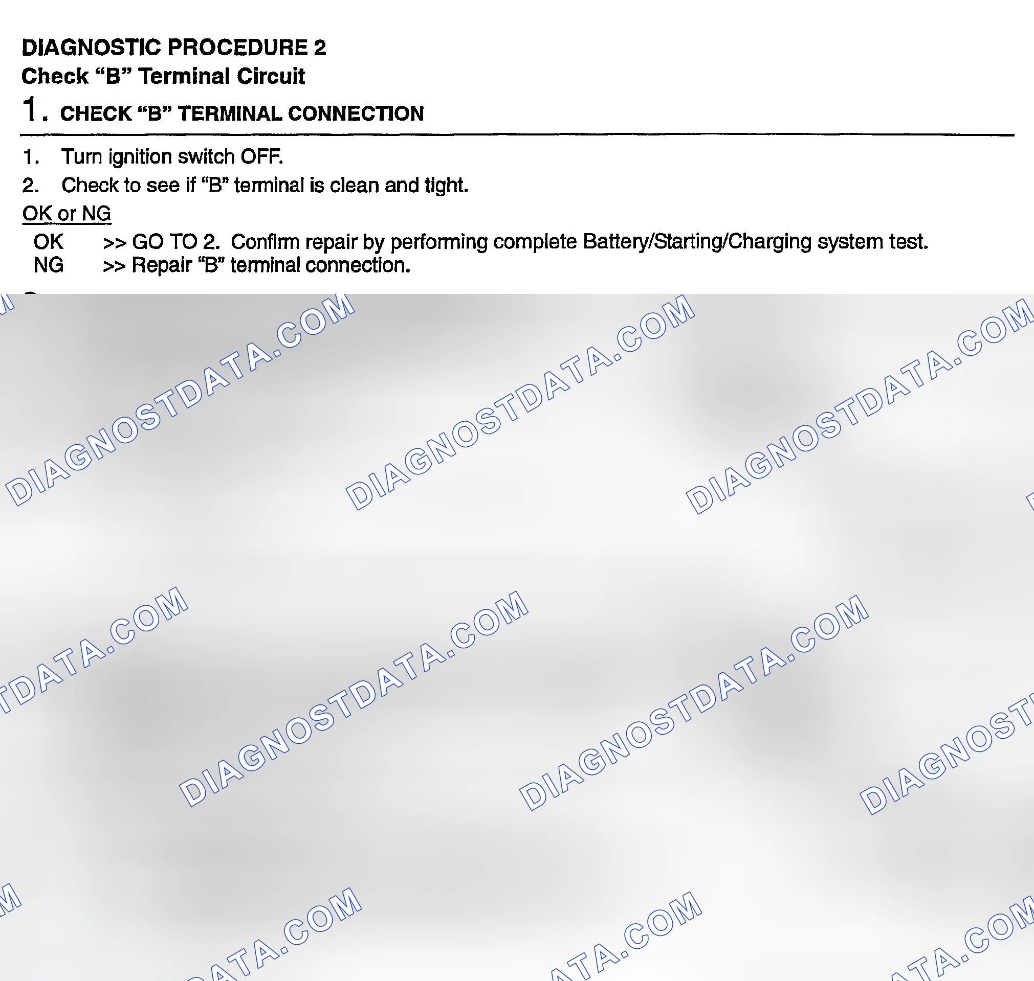 Scheme 4: DIAGNOSTIC PROCEDURE 2, CHECK "B" TERMINAL CIRCUIT