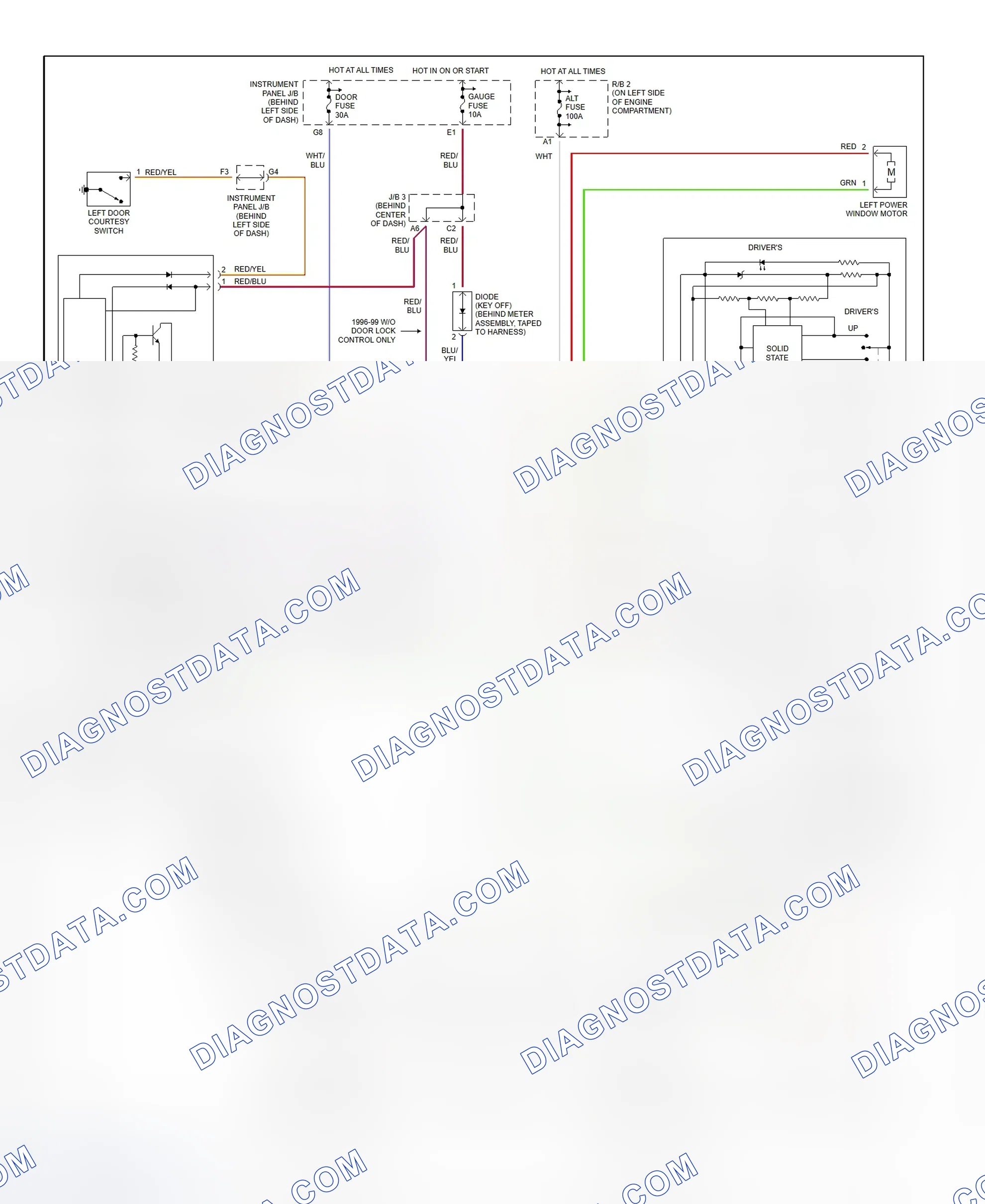 Scheme 4: Power Window System Wiring Diagram