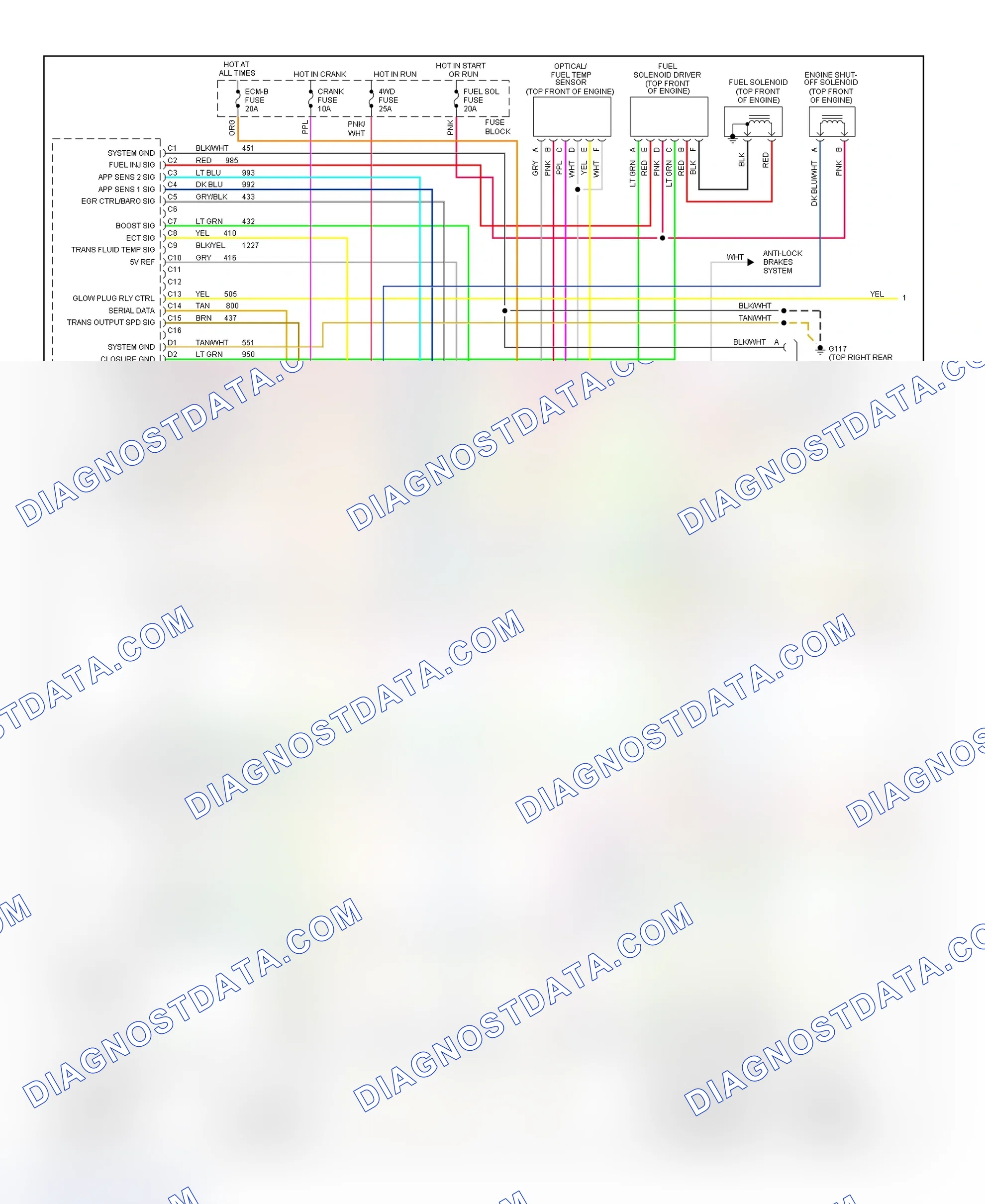 Scheme 229: Wiring Diagram ("C" & "K" Series Pickup, & Sierra - Diesel VIN F & P With M/T - 1 Of 2)