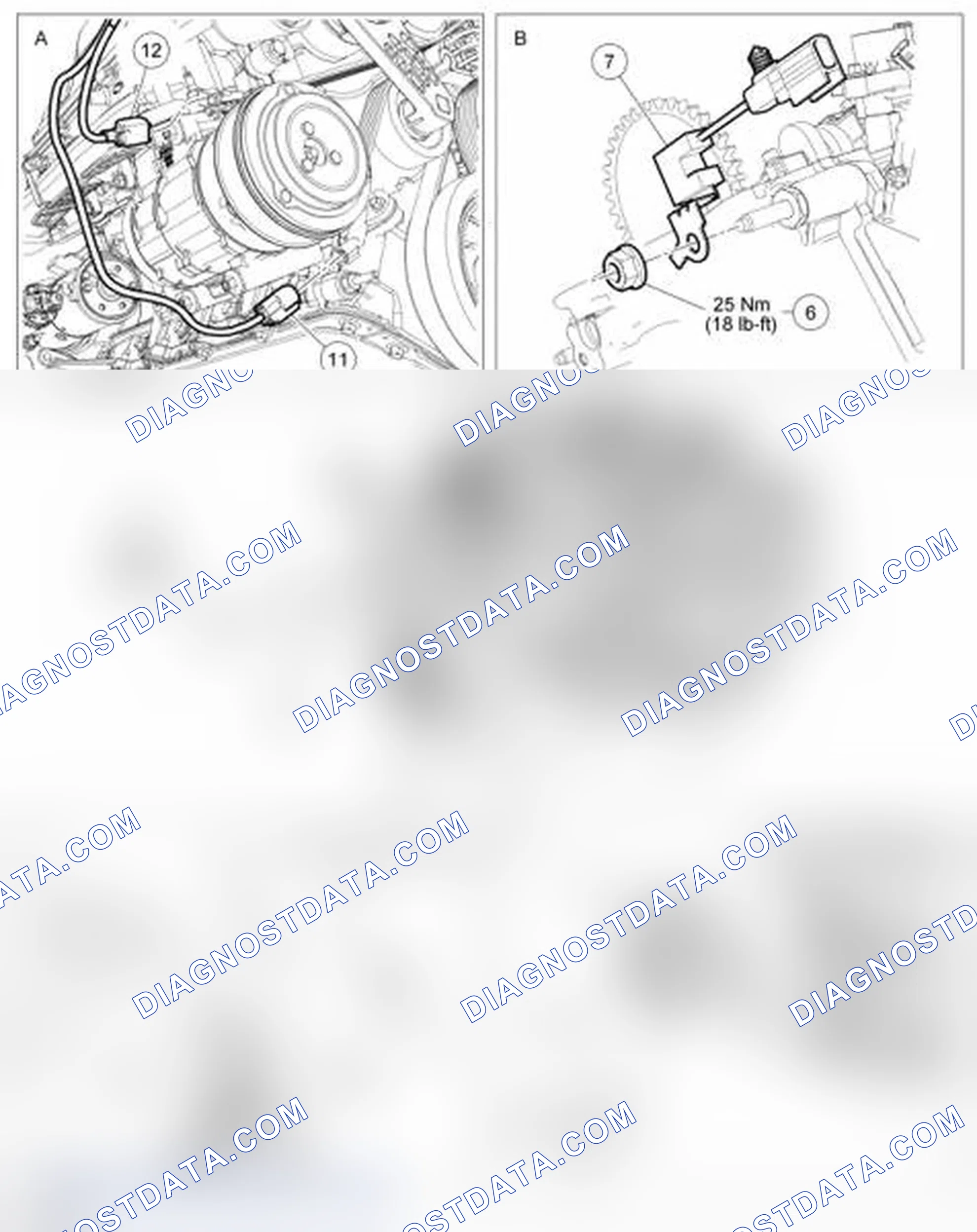 Scheme 45: Power Steering Pump, Coolant Pump Pulley, Radio Interference Capacitors and Electrical Connections