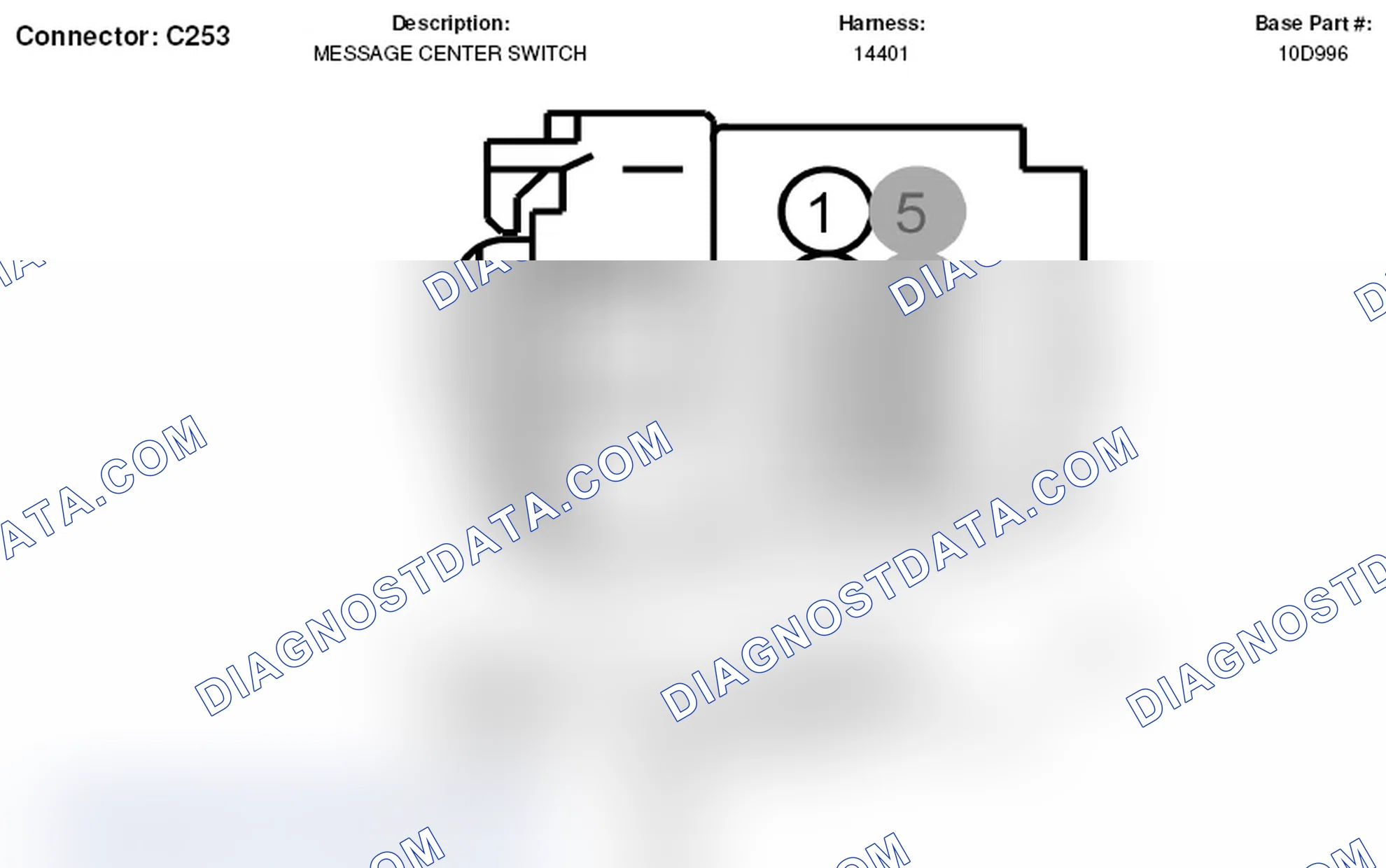 Scheme 102: Message Center Switch Connector End View (C253)