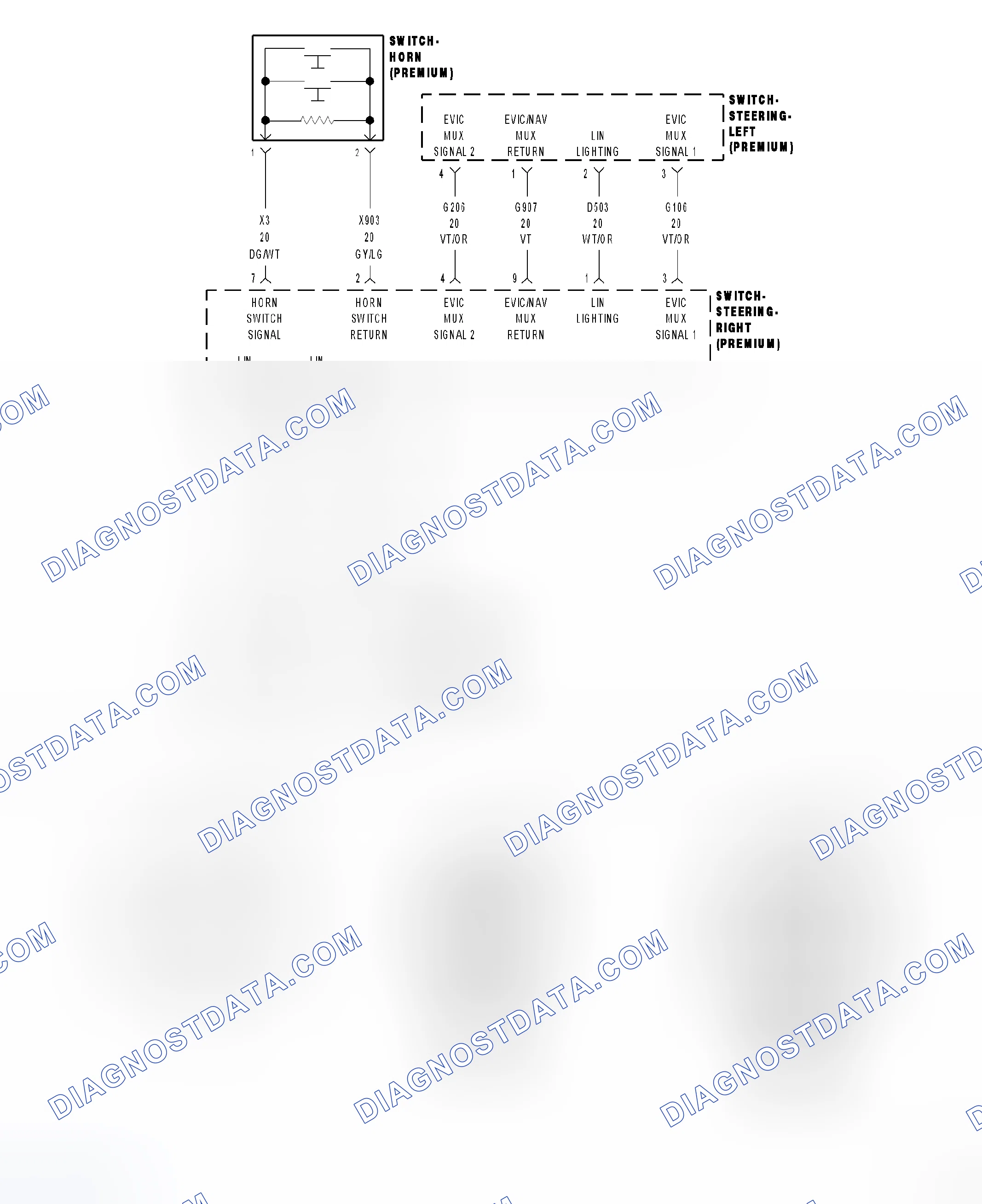 Scheme 9: B1489-STEERING WHEEL CONTROL AUDIO SWITCH CIRCUIT