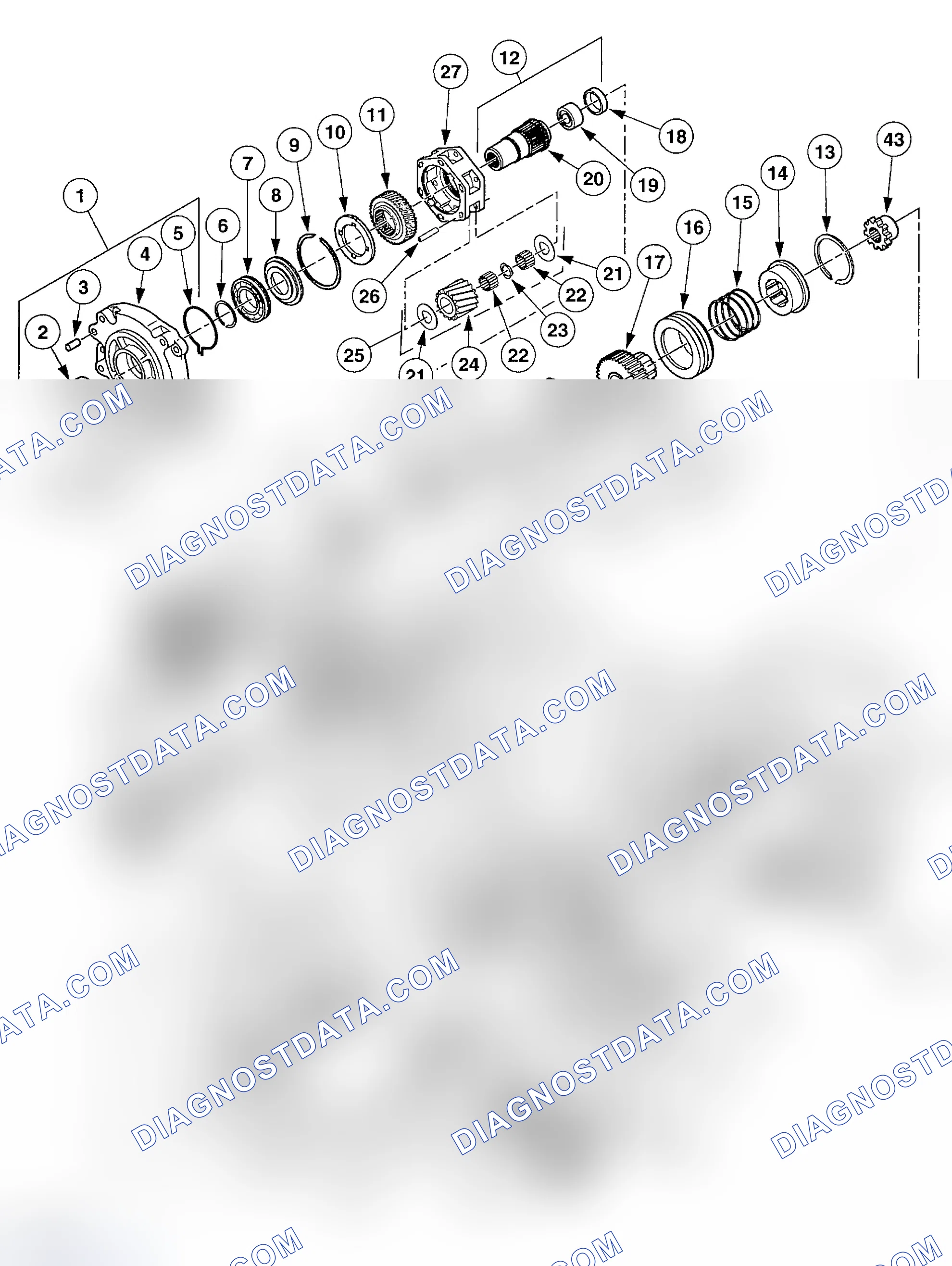 Scheme 77: Transfer Case Disassembled View
