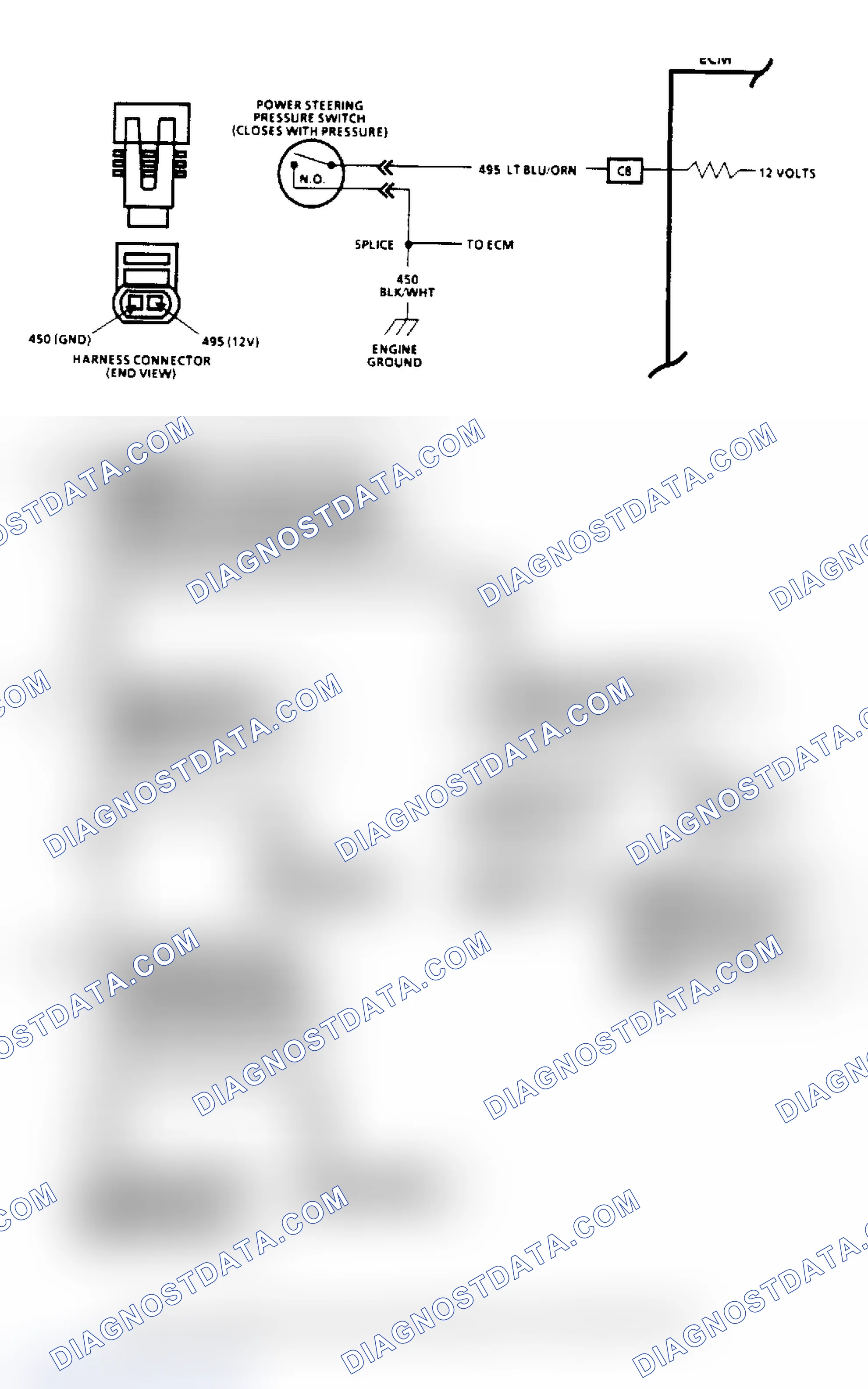 Scheme 90: Power Steering Pressure Switch (2.5L) - Flow Chart & Schematic
