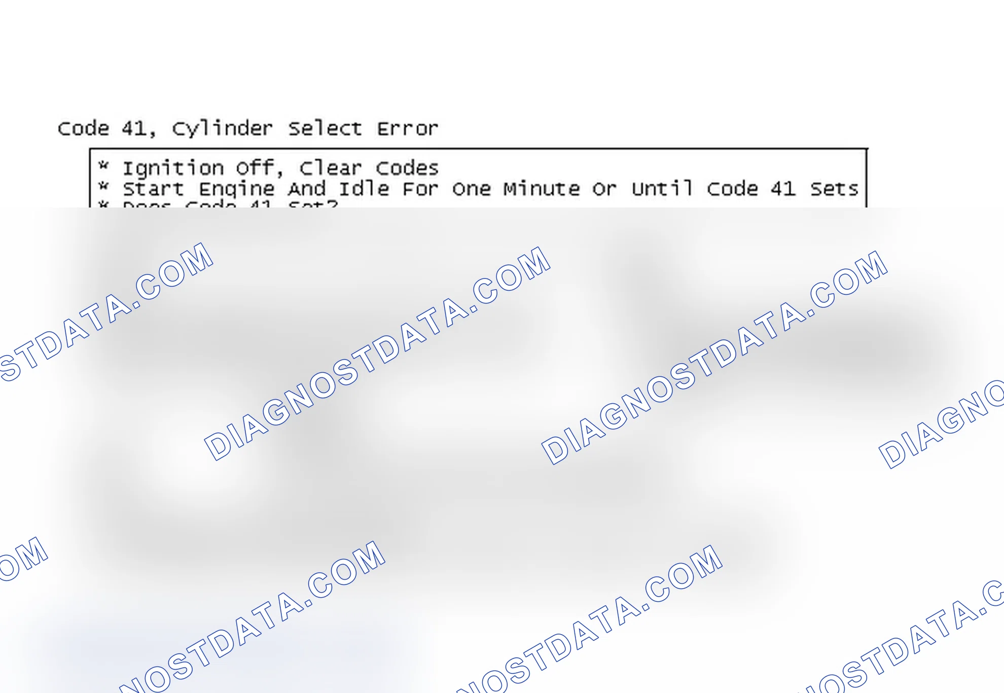 Scheme 632: Code 41, Cylinder Select Error