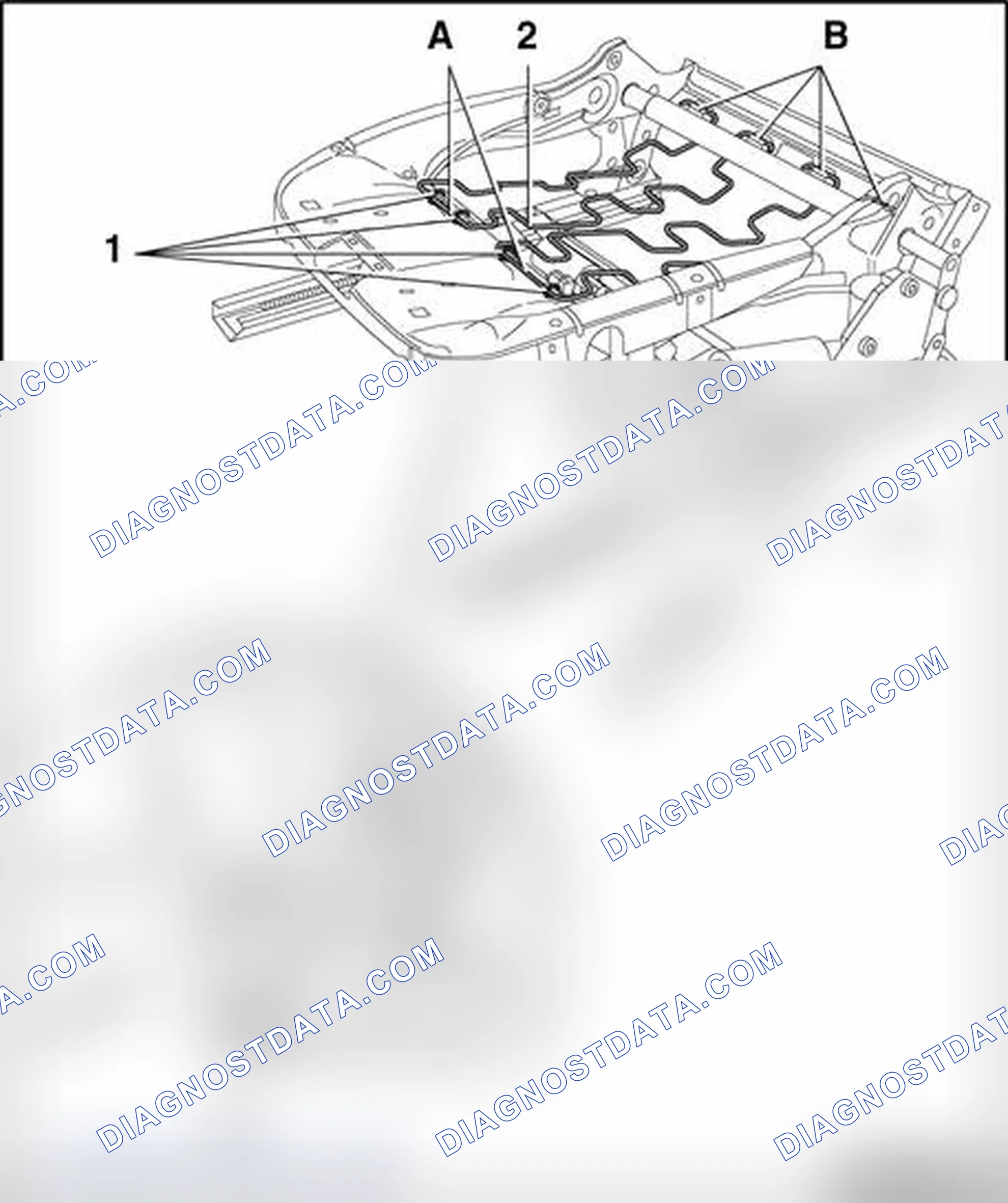 Scheme 242: Seat pan spring pad with wiring harness, assembly overview