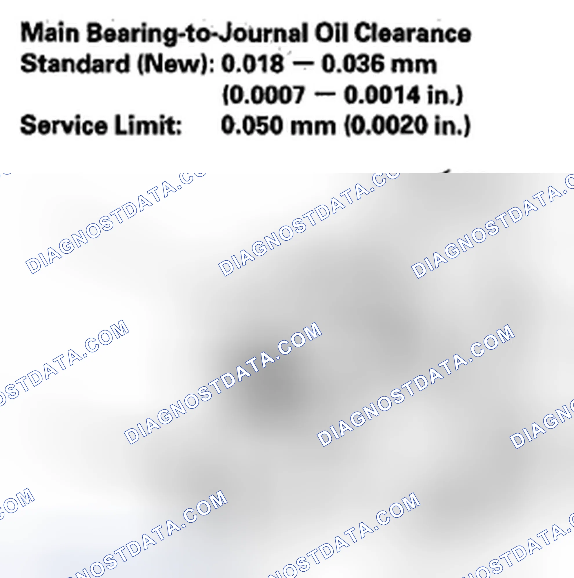 Scheme 658: Main Bearing Clearance Inspection