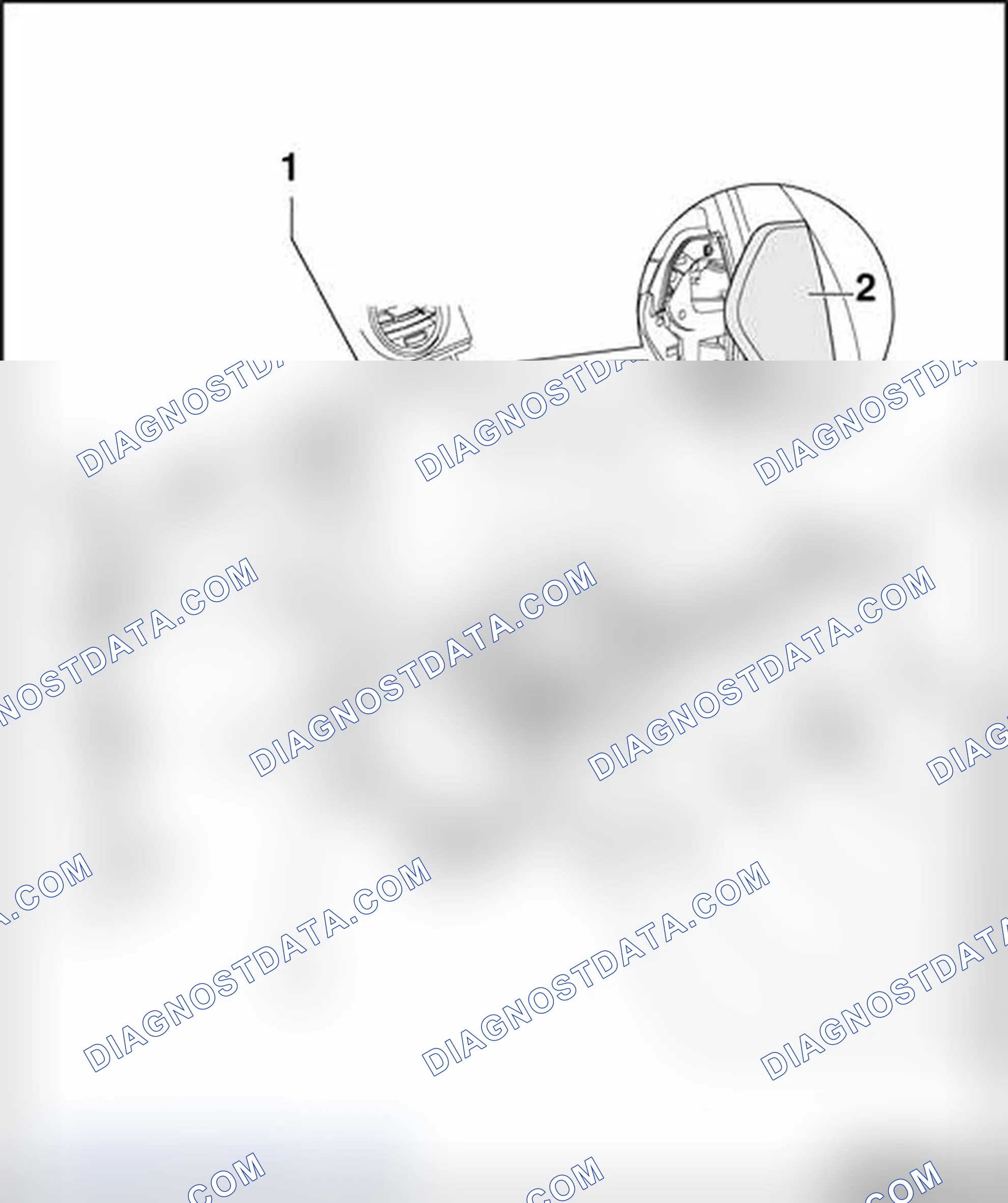 Scheme 42: Glove compartment (vehicles with knee bolster), assembly overview