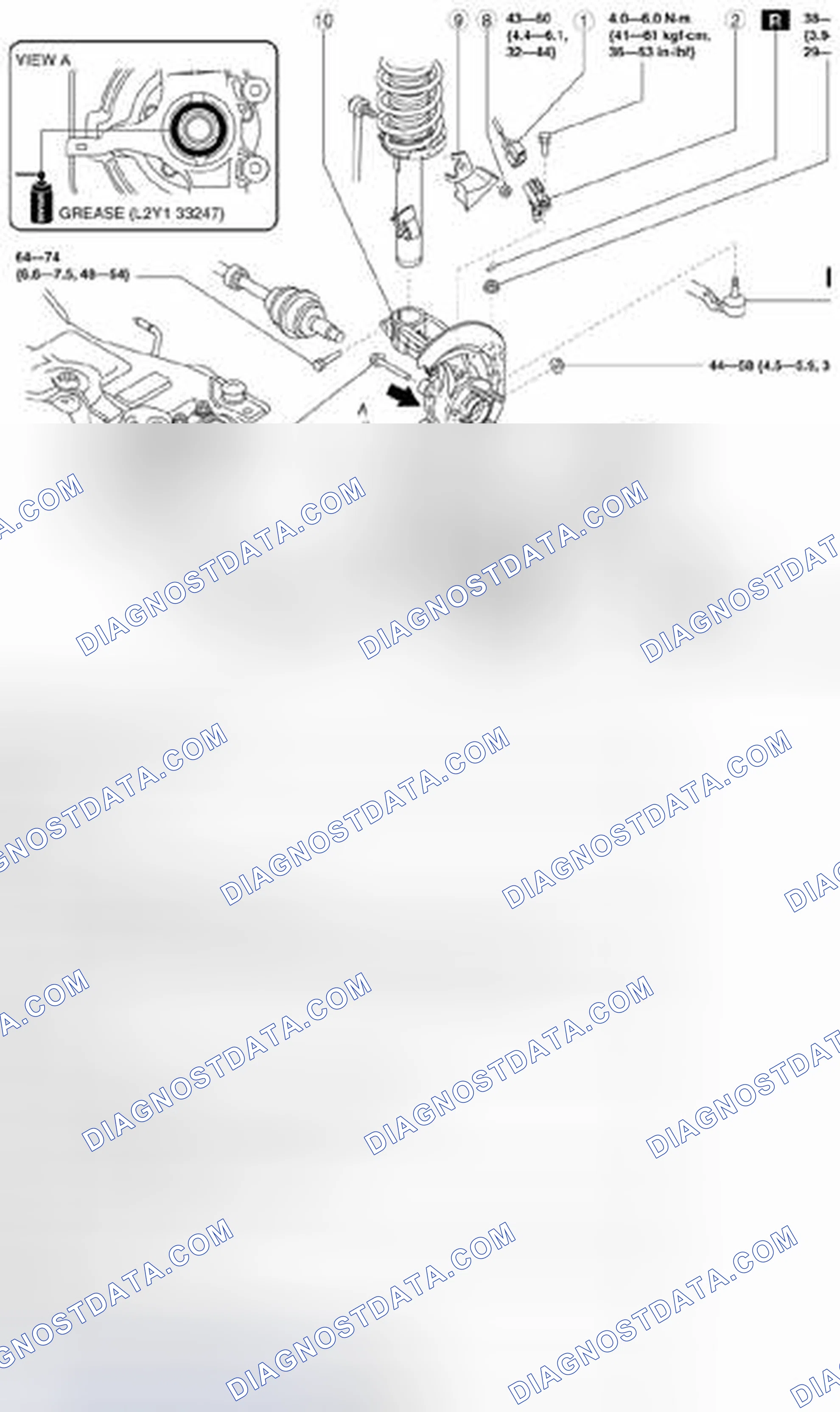 Scheme 3: Exploded View Of Wheel Hub, Steering Knuckle With Torque Specifications