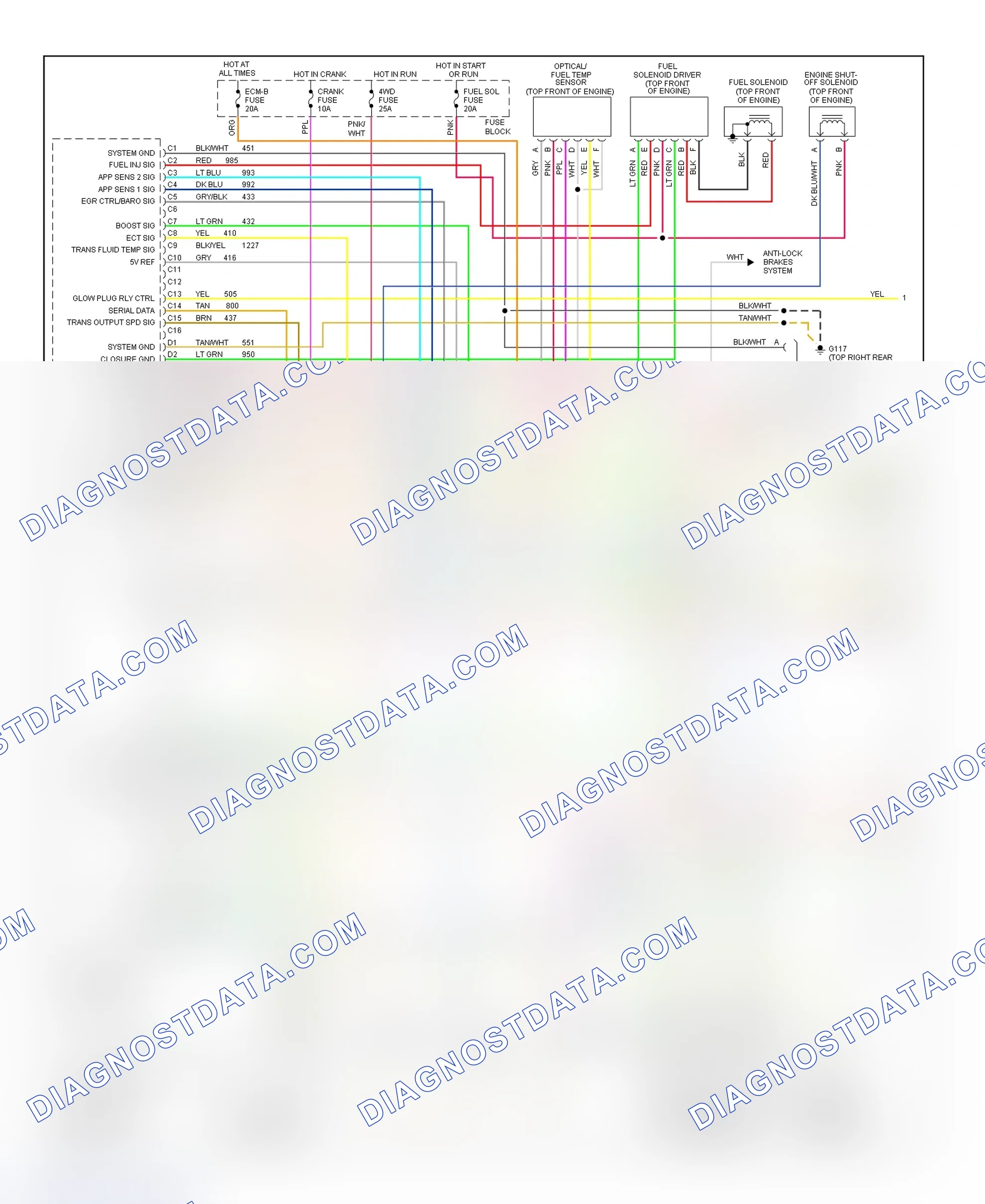 Scheme 229: Wiring Diagram ("C" & "K" Series Pickup, & Sierra - Diesel VIN F & P With M/T - 1 Of 2)