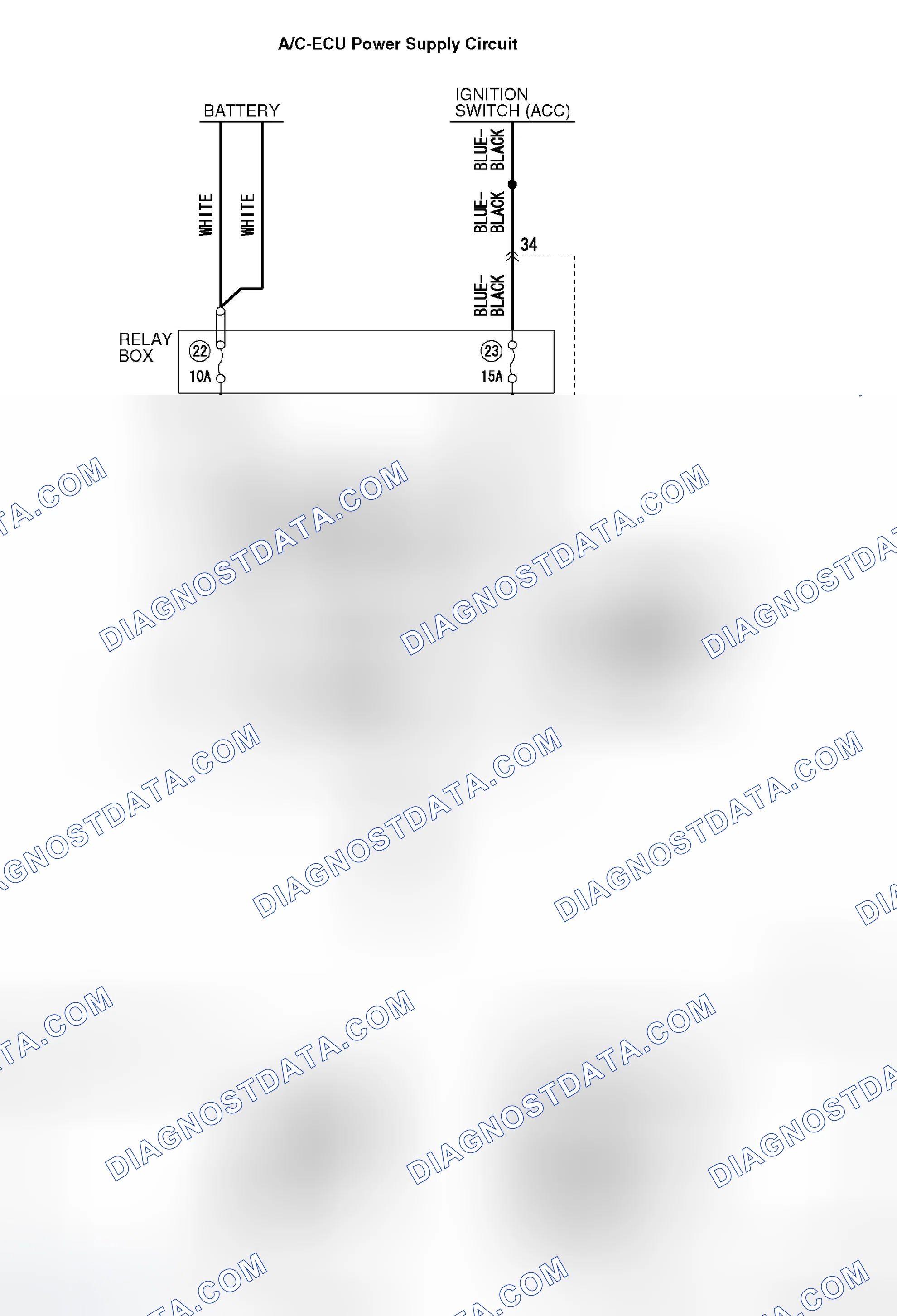 Scheme 205: INSPECTION PROCEDURE 1: MALFUNCTION OF THE A/C-ECU POWER SUPPLY SYSTEM