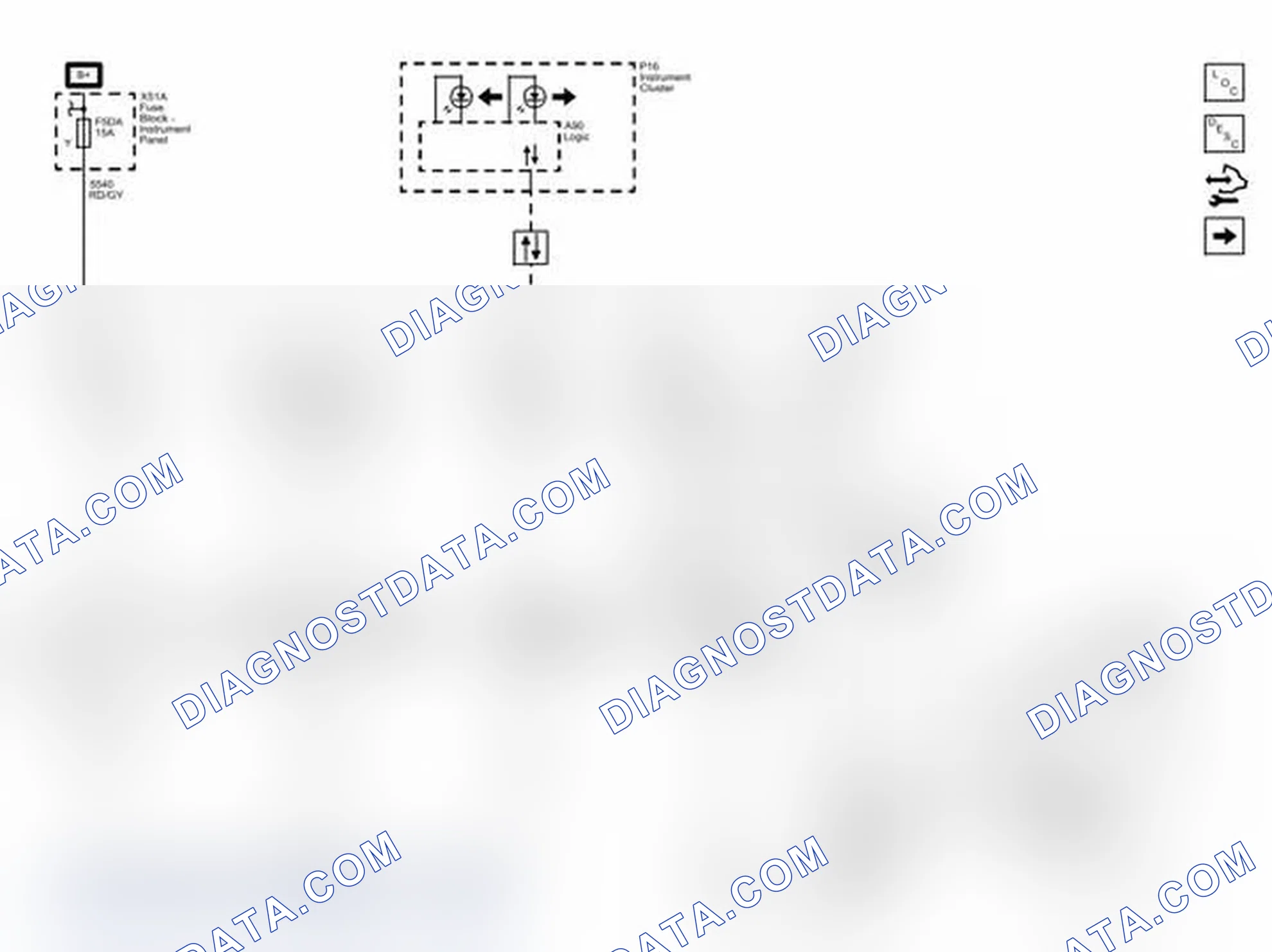 Scheme 61: Park, Turn, Hazard and Brake Lamp Controls, and Indicators
