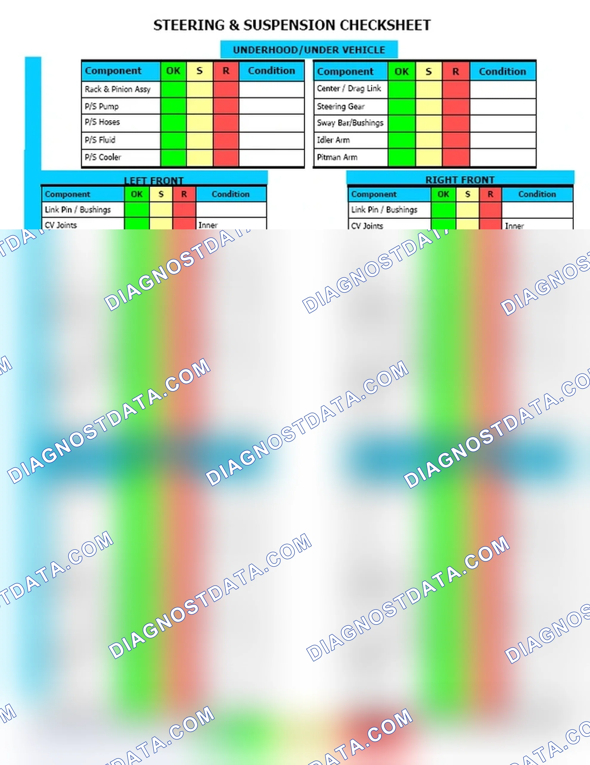 Scheme 12: Steering & Suspension Checksheet (2 Of 2)