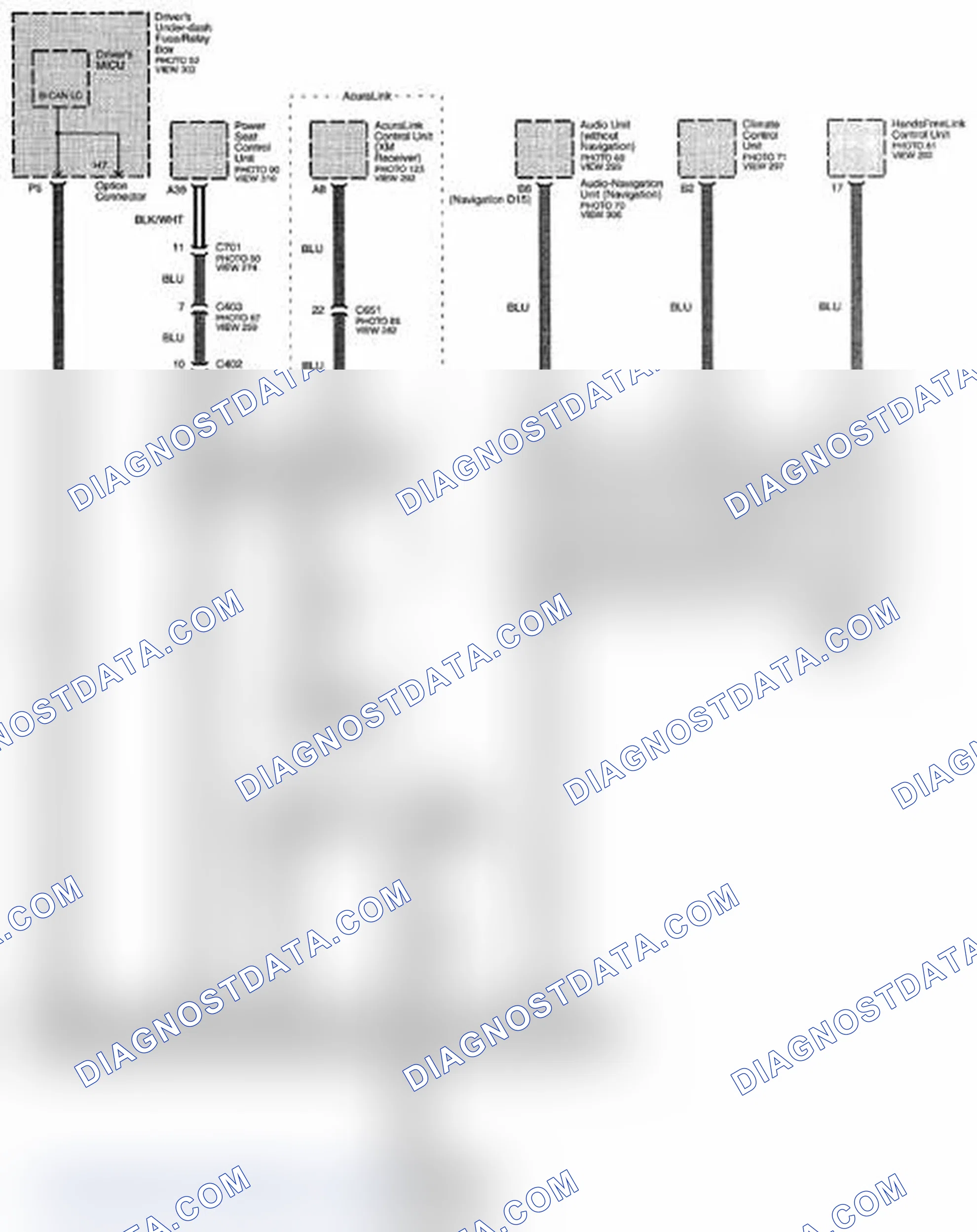 Scheme 193: Multiplex Integrated Control System Circuit Diagram - B-CAN Communication Line (Low) (Page 50-3)
