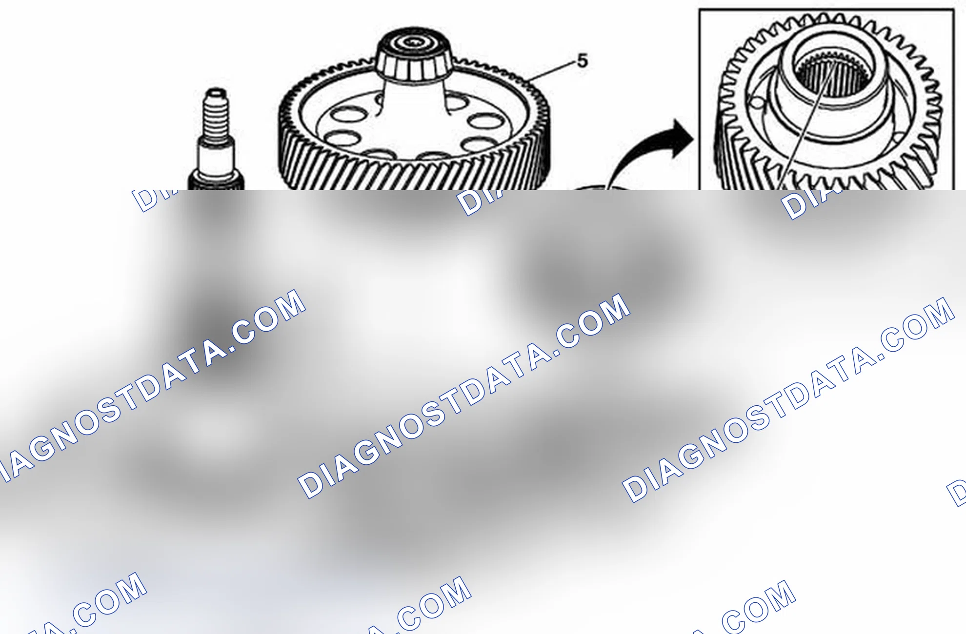 Scheme 35: Idler Gear, Front Output Shaft Gear, and Oil Baffle Installation