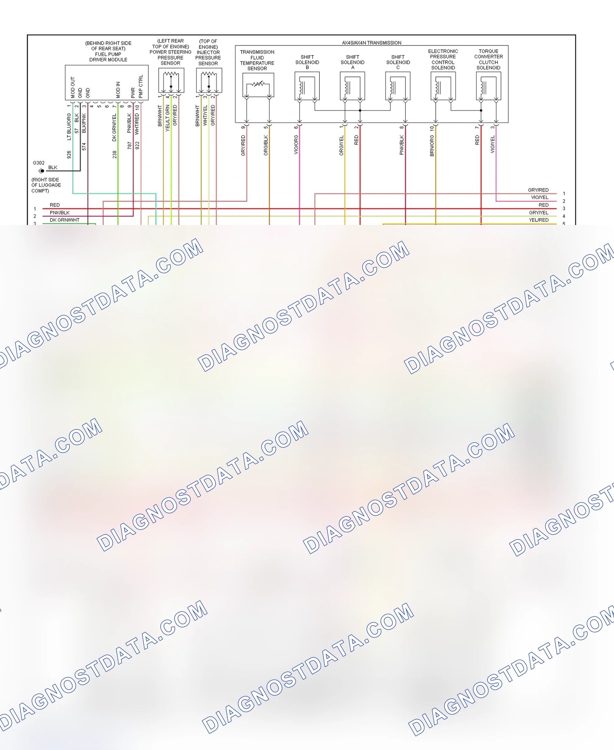 Scheme 164: PCM Wiring Diagram (Sable & Taurus - 3.0L 12-Valve & 3.0L Flex Fuel - 3 Of 4)